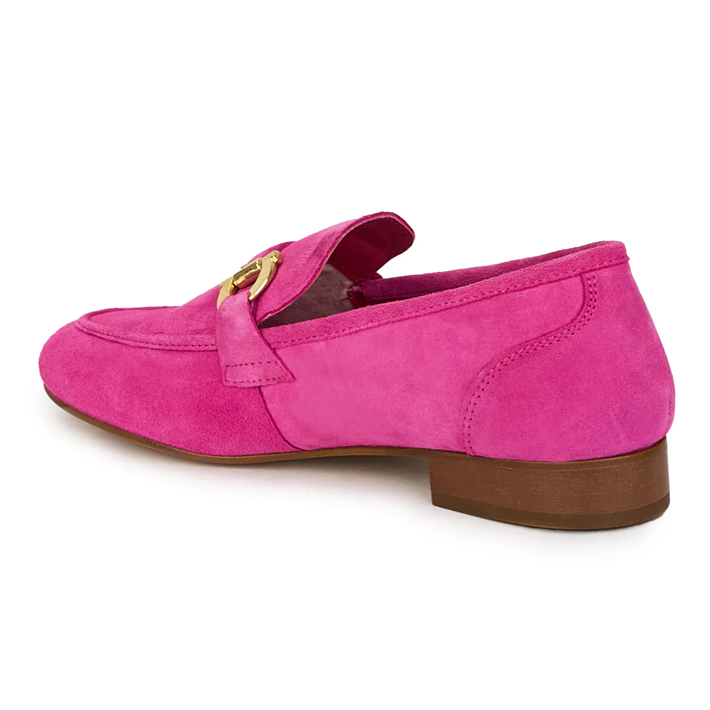 Pantofi dama din piele naturala roz cu accesoriu metalic 18030 - Image 2