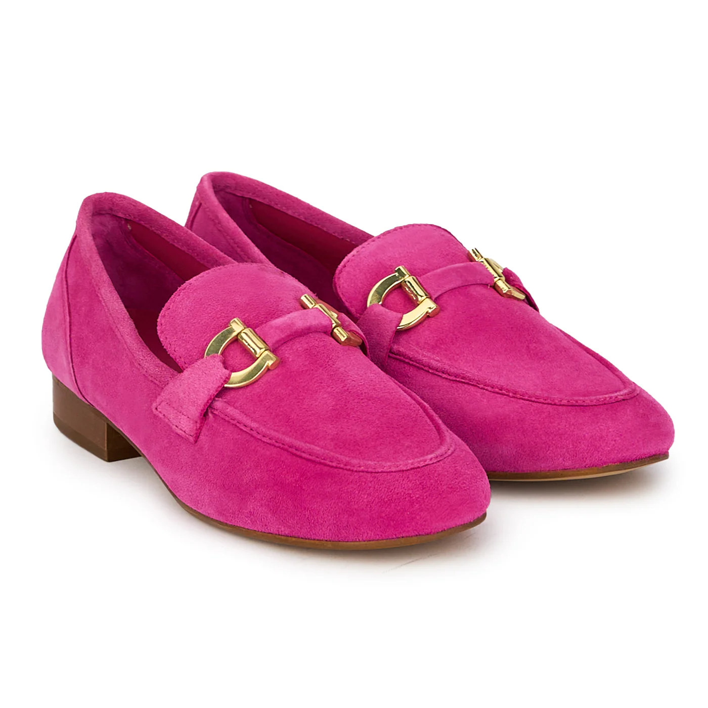 Pantofi dama din piele naturala roz cu accesoriu metalic 18030 - Image 4