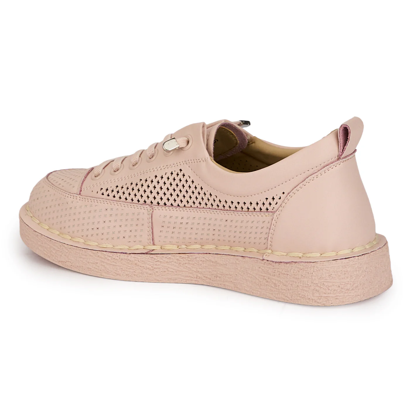 Pantofi dama din piele naturala roz cu talpa joasa 18339 - Image 2