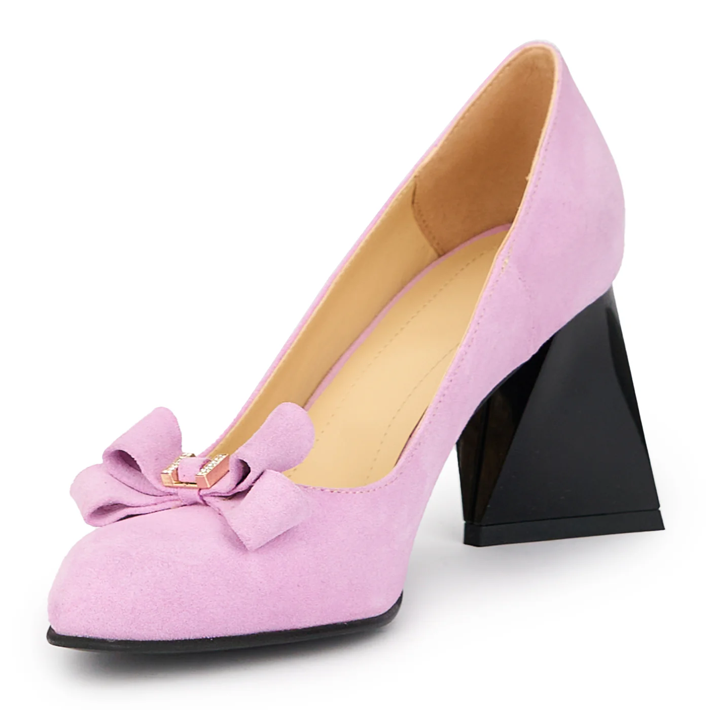 Pantofi dama din piele naturala cu toc gros 7.5 cm 15259 - Image 3