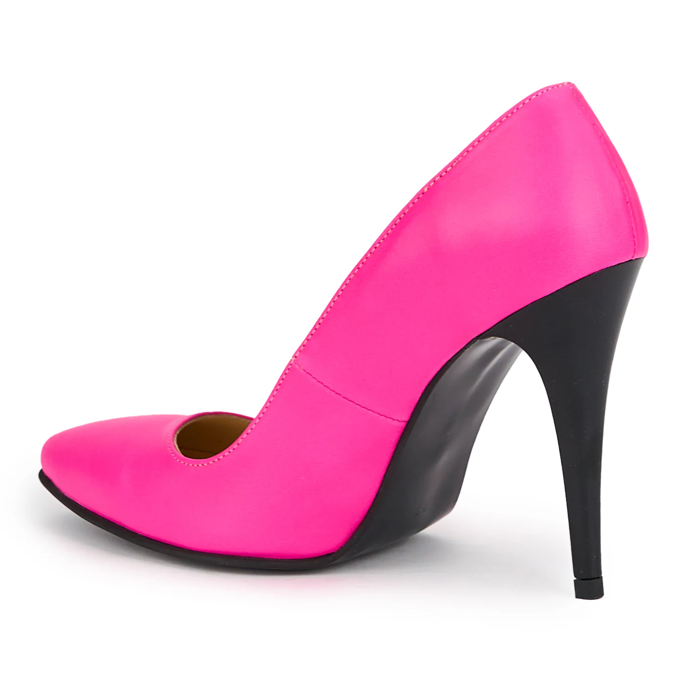 Pantofi dama din piele naturala roz-fucsia cu toc subtire 11 cm 15230 - Image 2