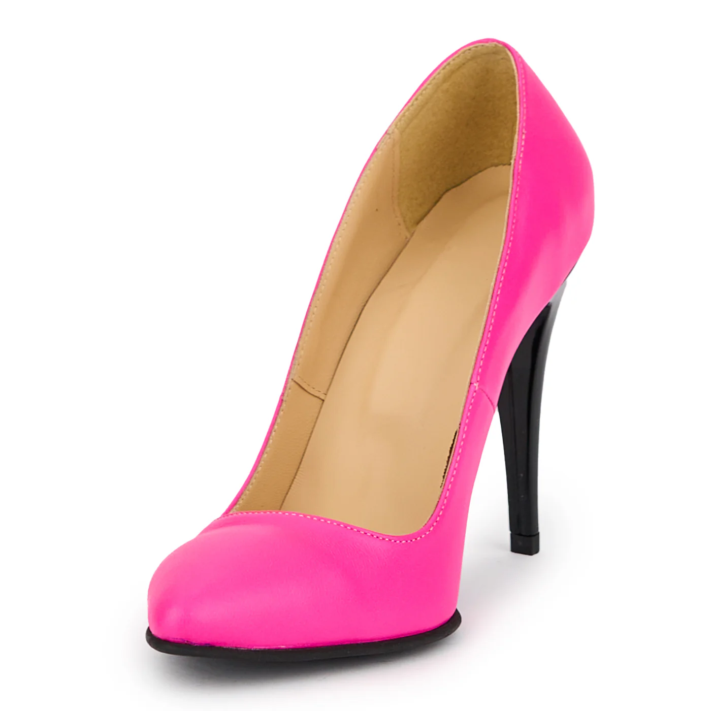 Pantofi dama din piele naturala roz-fucsia cu toc subtire 11 cm 15230 - Image 3