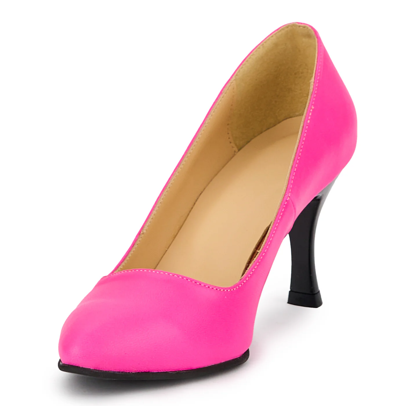 Pantofi dama din piele naturala roz-fucsia cu toc subtire 8 cm 15228 - Image 3
