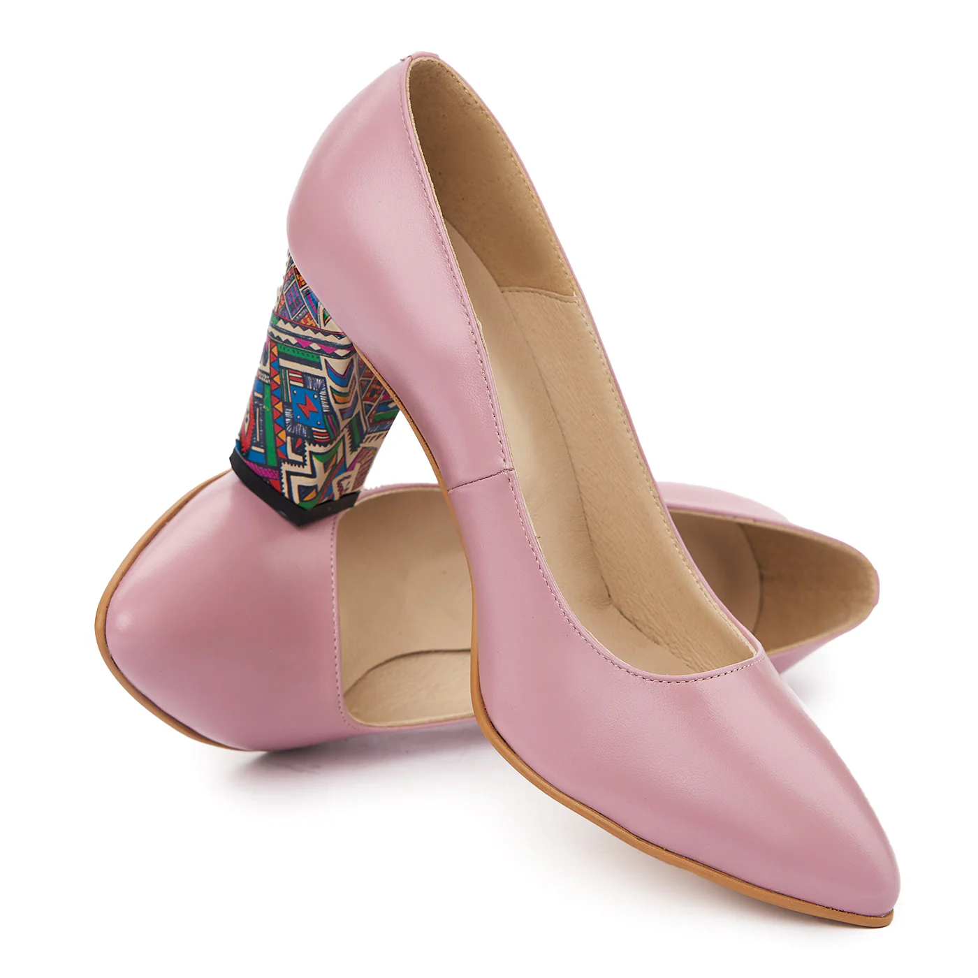 Pantofi dama din piele naturala roze 4934 - Image 4