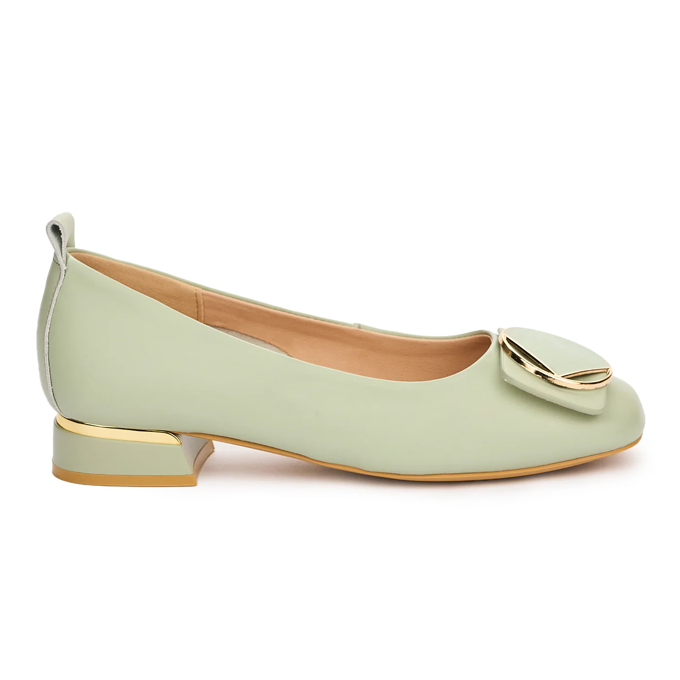 Pantofi dama din piele naturala verde 13105