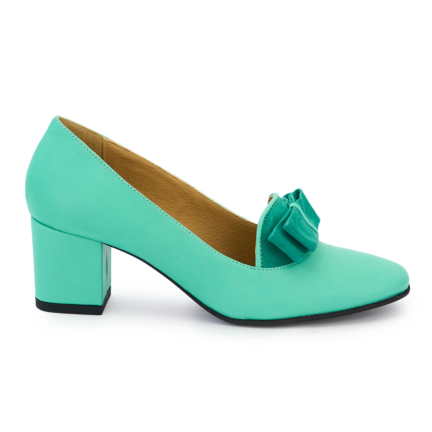 Pantofi dama din piele naturala verde 14022