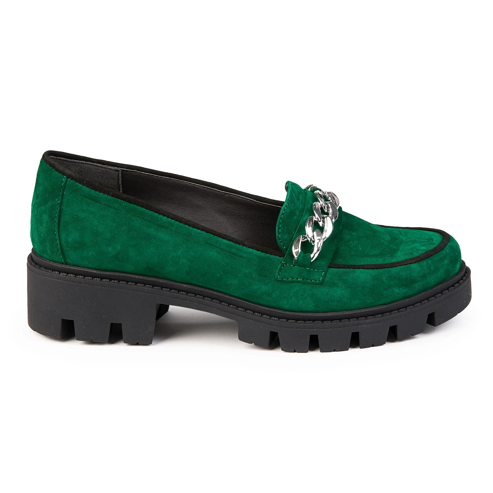 Pantofi dama din piele naturala verde 14821