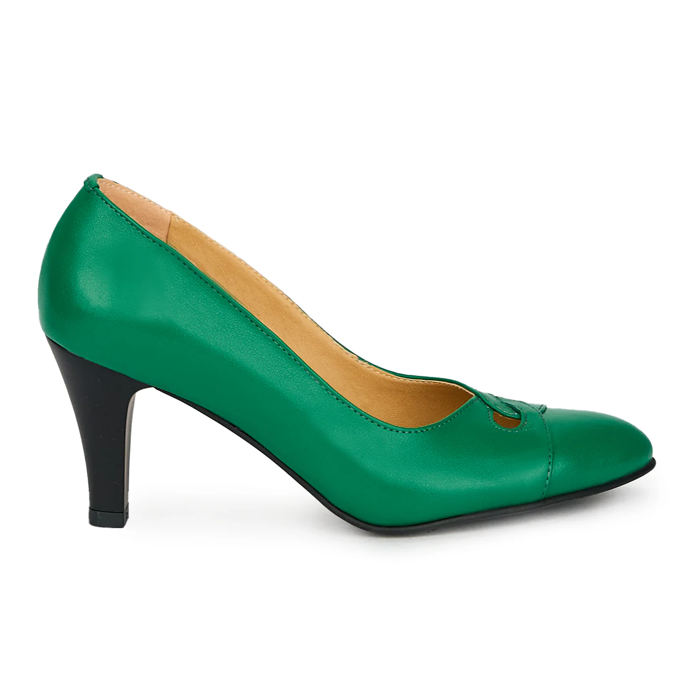 Pantofi dama din piele naturala verde 17604