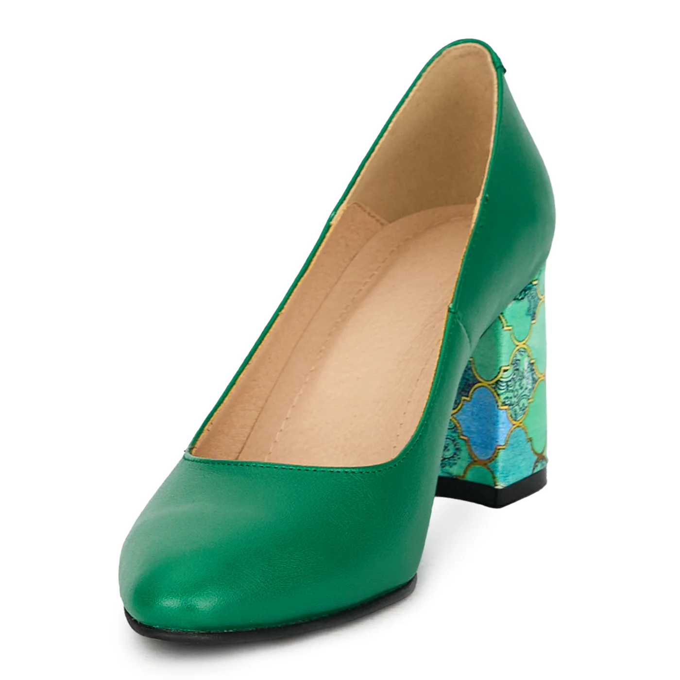 Pantofi dama din piele naturala verde 17638 - Image 3