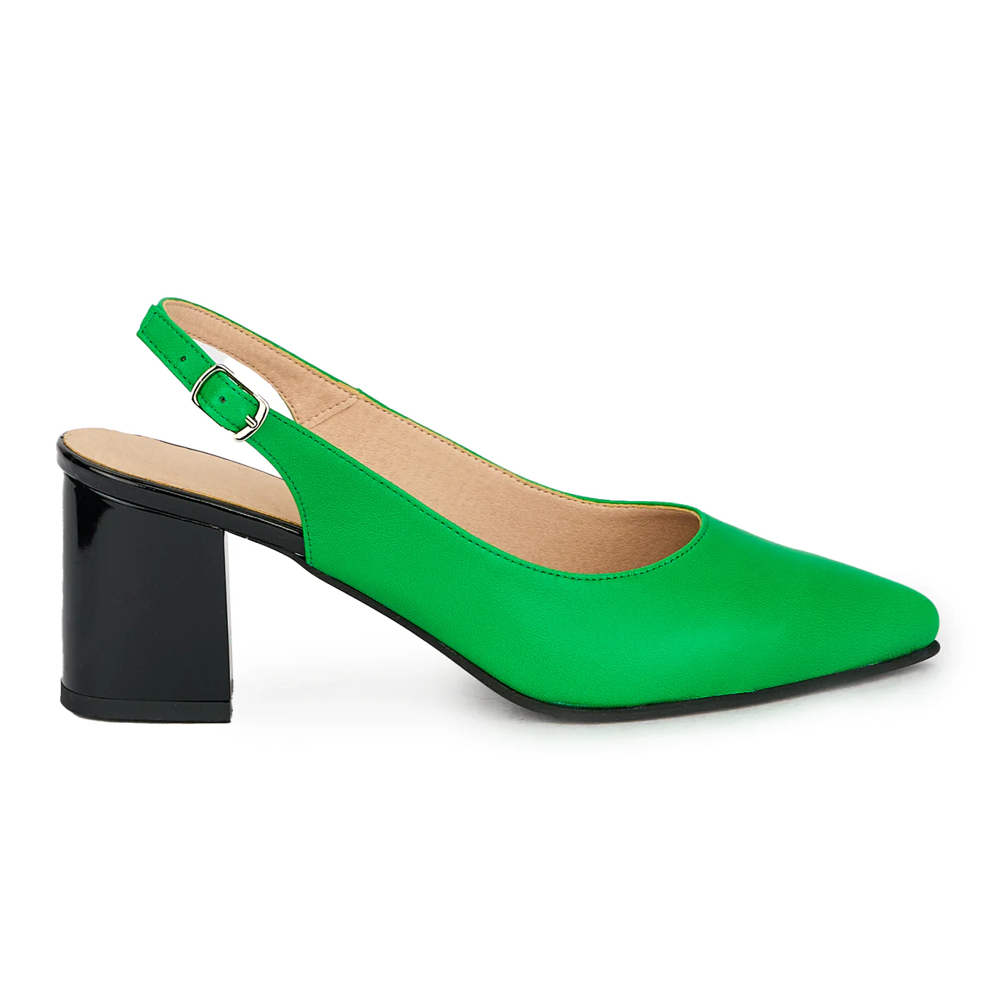 Pantofi dama din piele naturala verde 17652