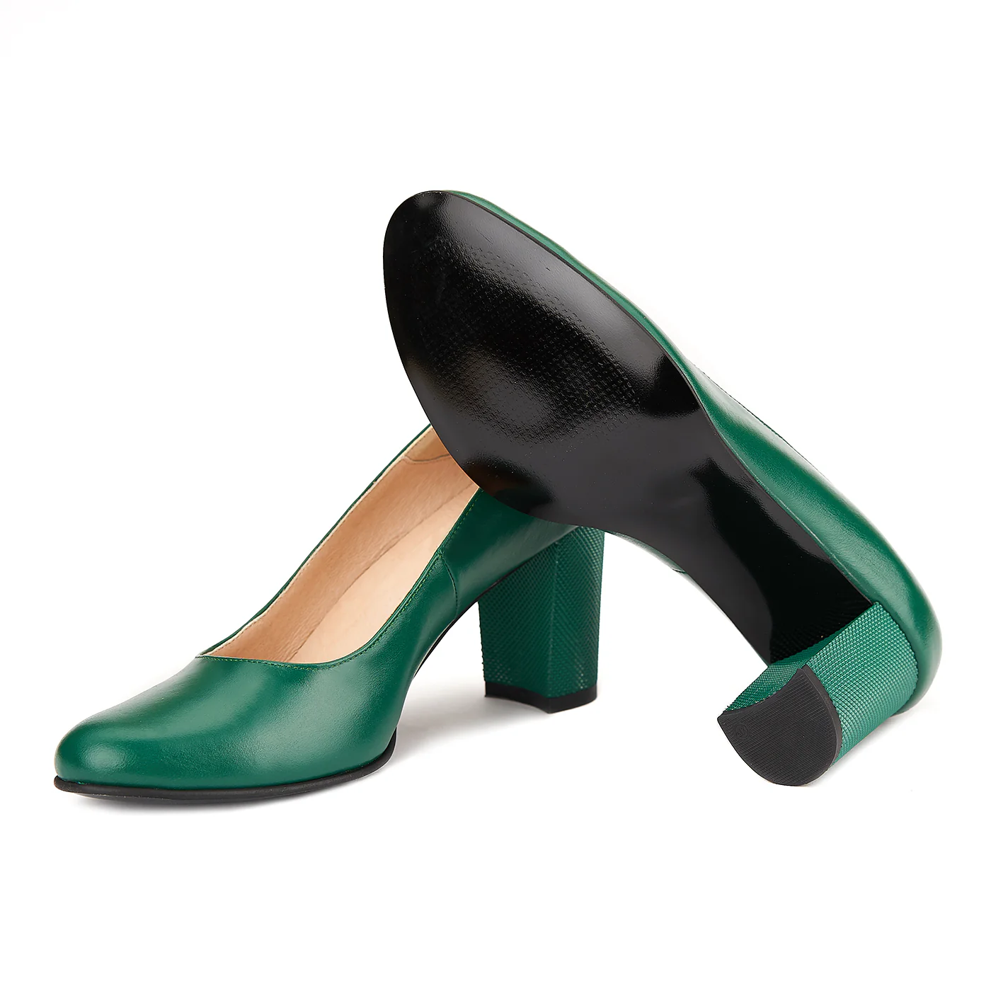 Pantofi dama din piele naturala verde 4137 - Image 3