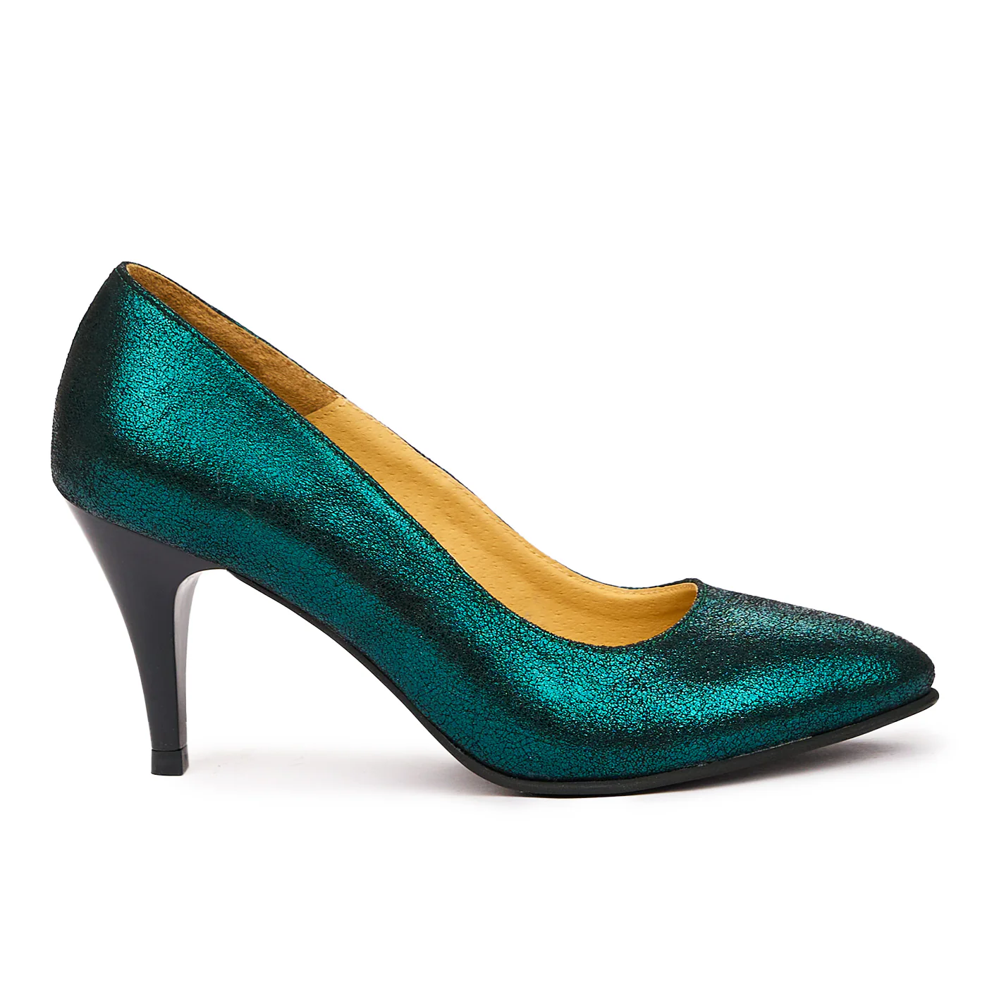 Pantofi dama din piele naturala verde 9300