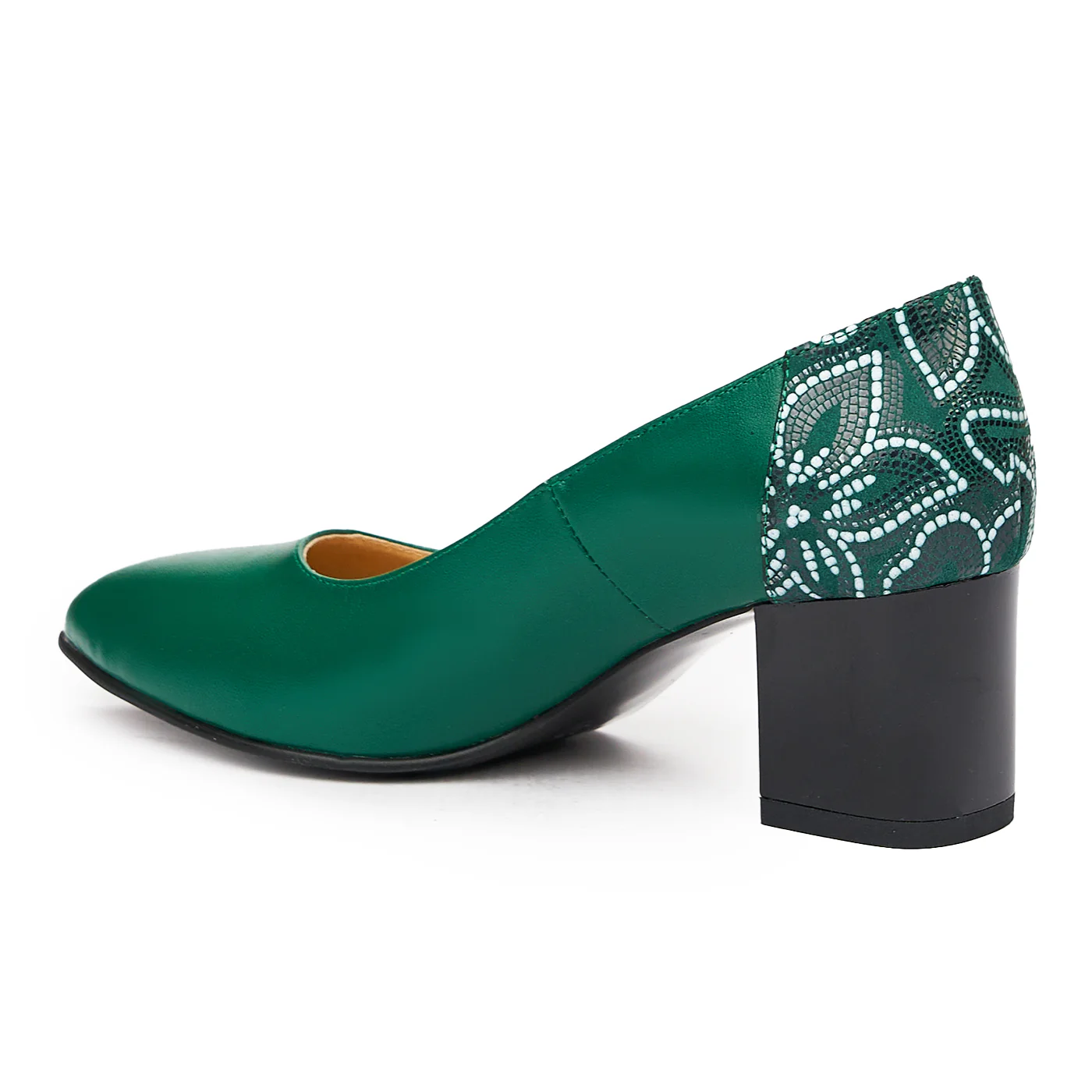 Pantofi dama din piele naturala verde 9406 - Image 3