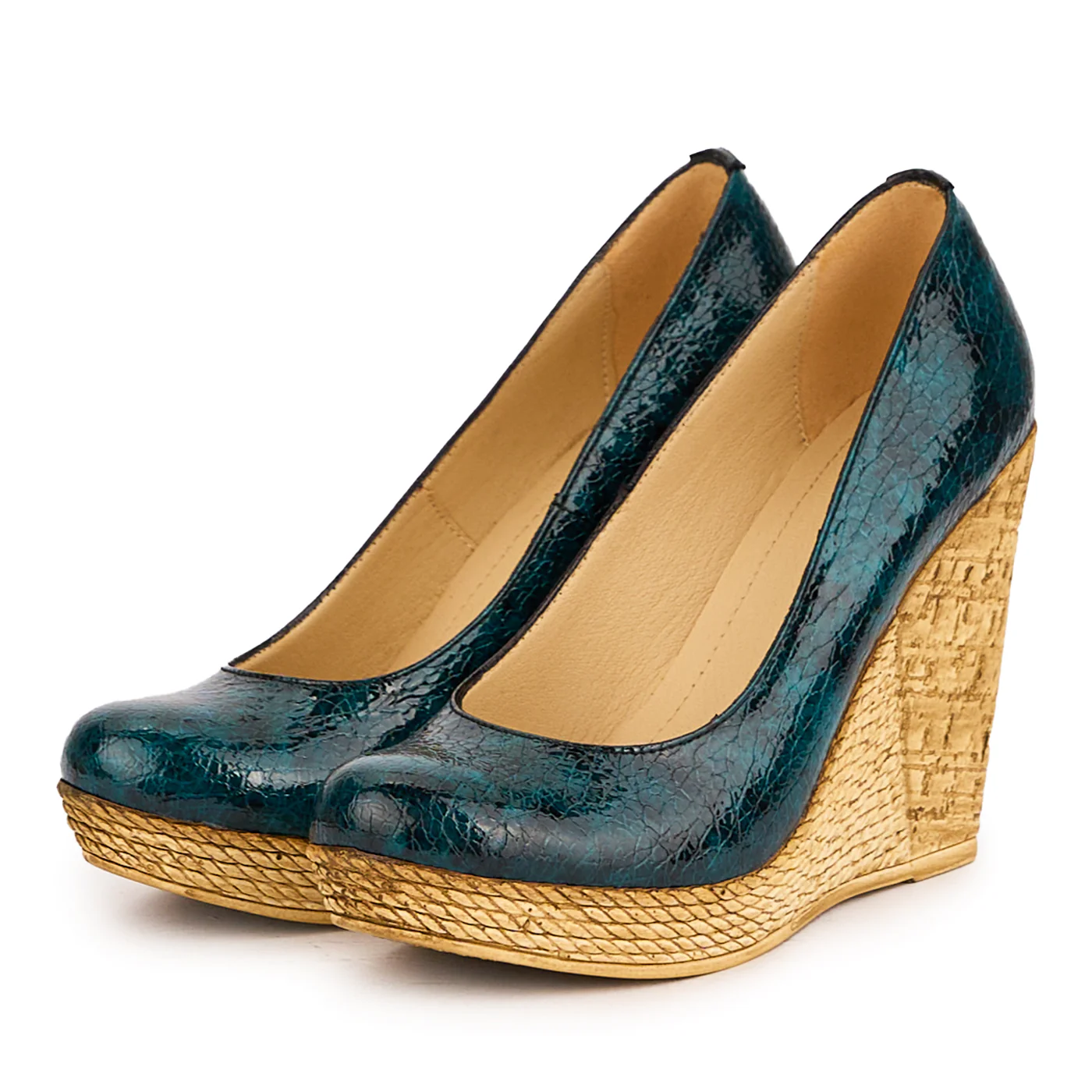 Pantofi dama din piele naturala verde cu platforma 10.5 cm 16678 - Image 3