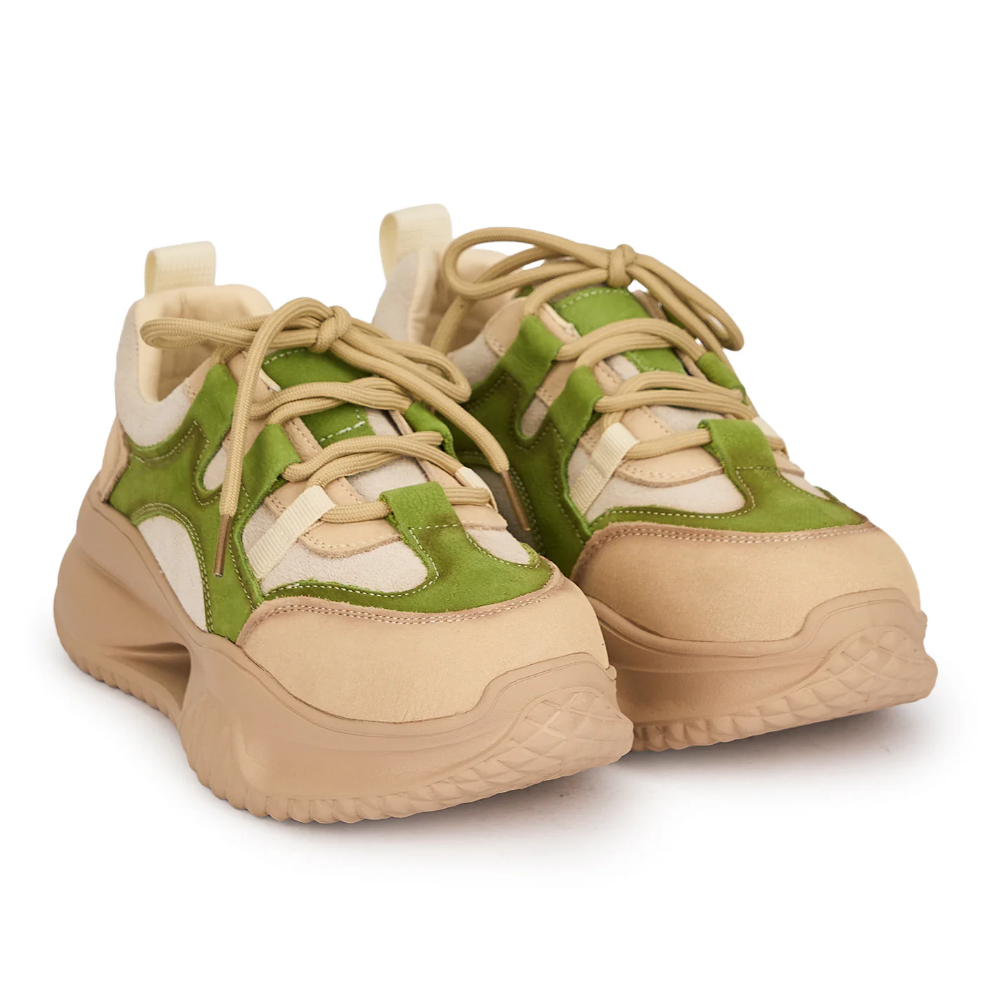 Pantofi dama din piele naturala verde cu talpa inalta 5 cm 19523 - Image 4