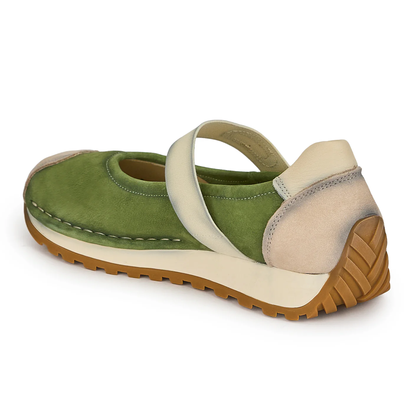 Pantofi dama din piele naturala verde cu talpa joasa 19289 - Image 2