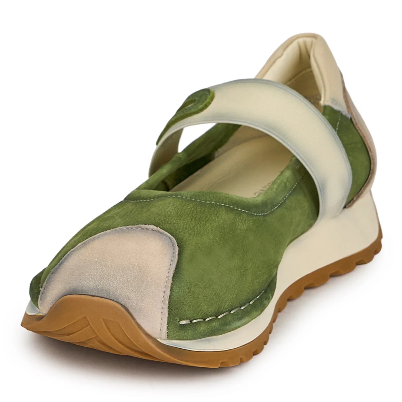 Pantofi dama din piele naturala verde cu talpa joasa 19289 - Image 3