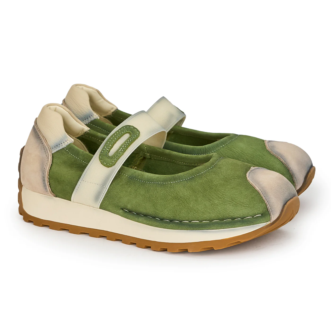 Pantofi dama din piele naturala verde cu talpa joasa 19289 - Image 4