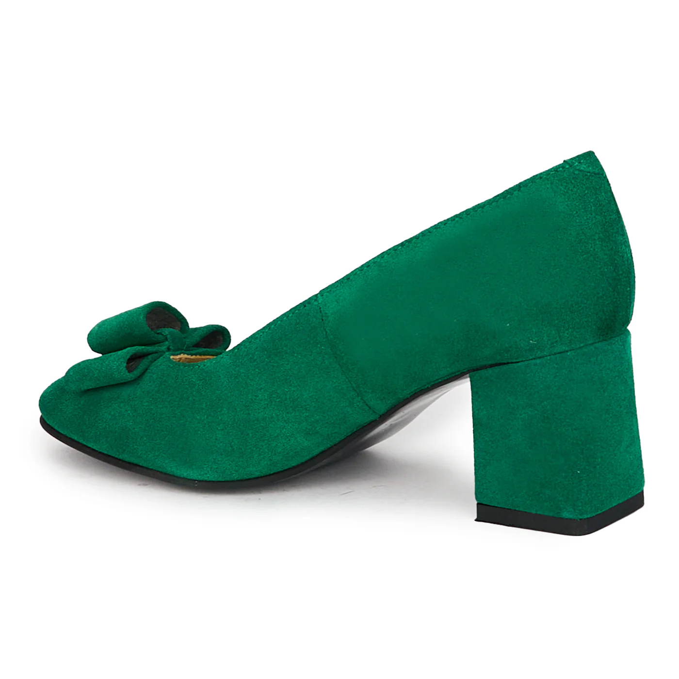Pantofi dama din piele naturala verde cu toc gros 6.5 cm 18279 - Image 2