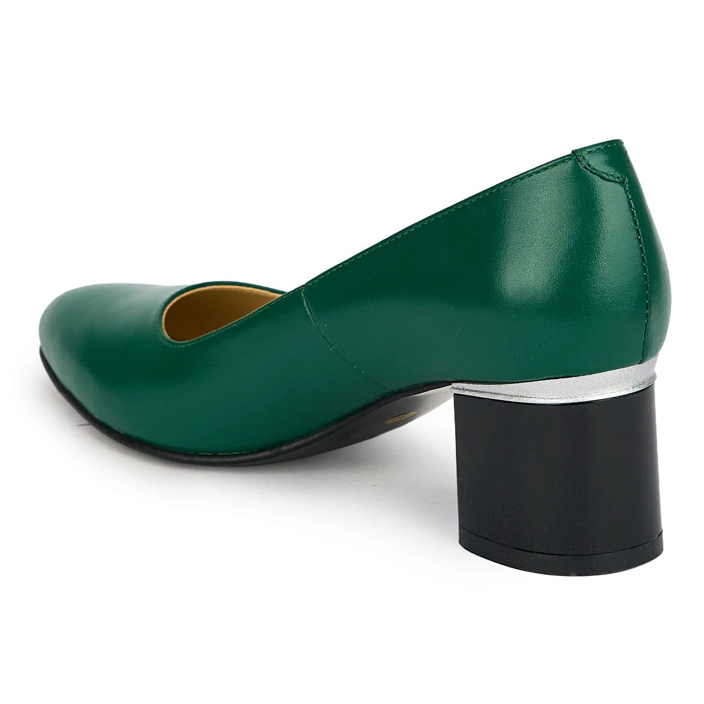 Pantofi dama din piele naturala verde cu toc gros 5.5 cm 19446 - Image 2