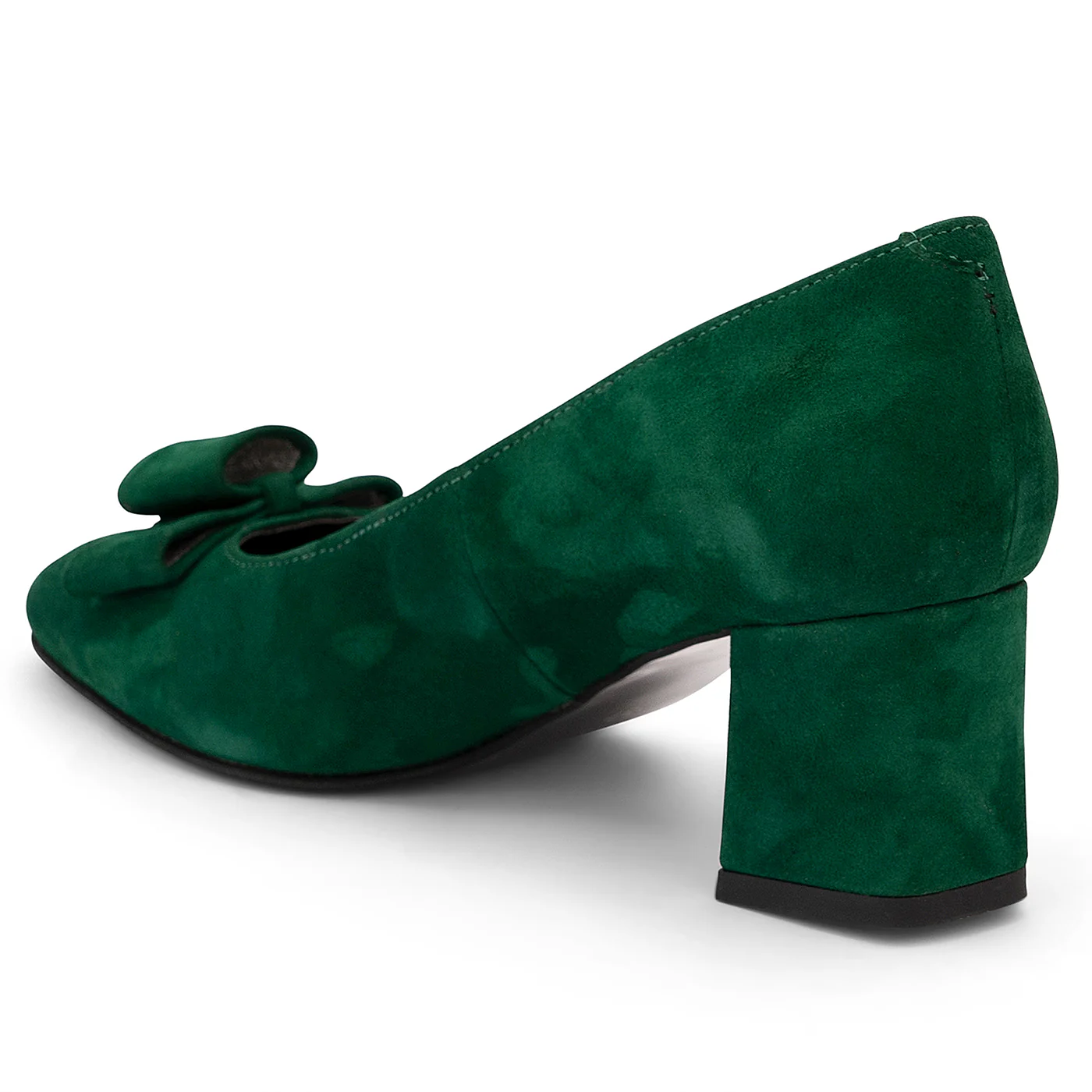 Pantofi dama din piele naturala verde cu toc gros 6 cm  14182 - Image 2