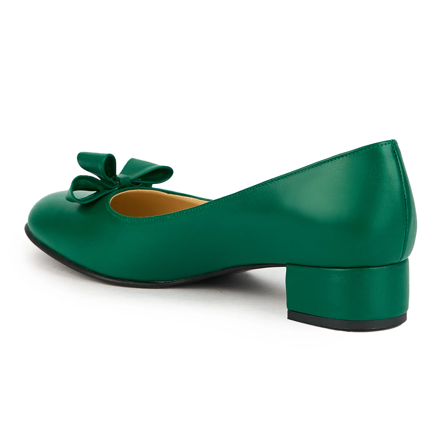 Pantofi dama din piele naturala verde cu toc mic 3.5 cm 14904 - Image 2