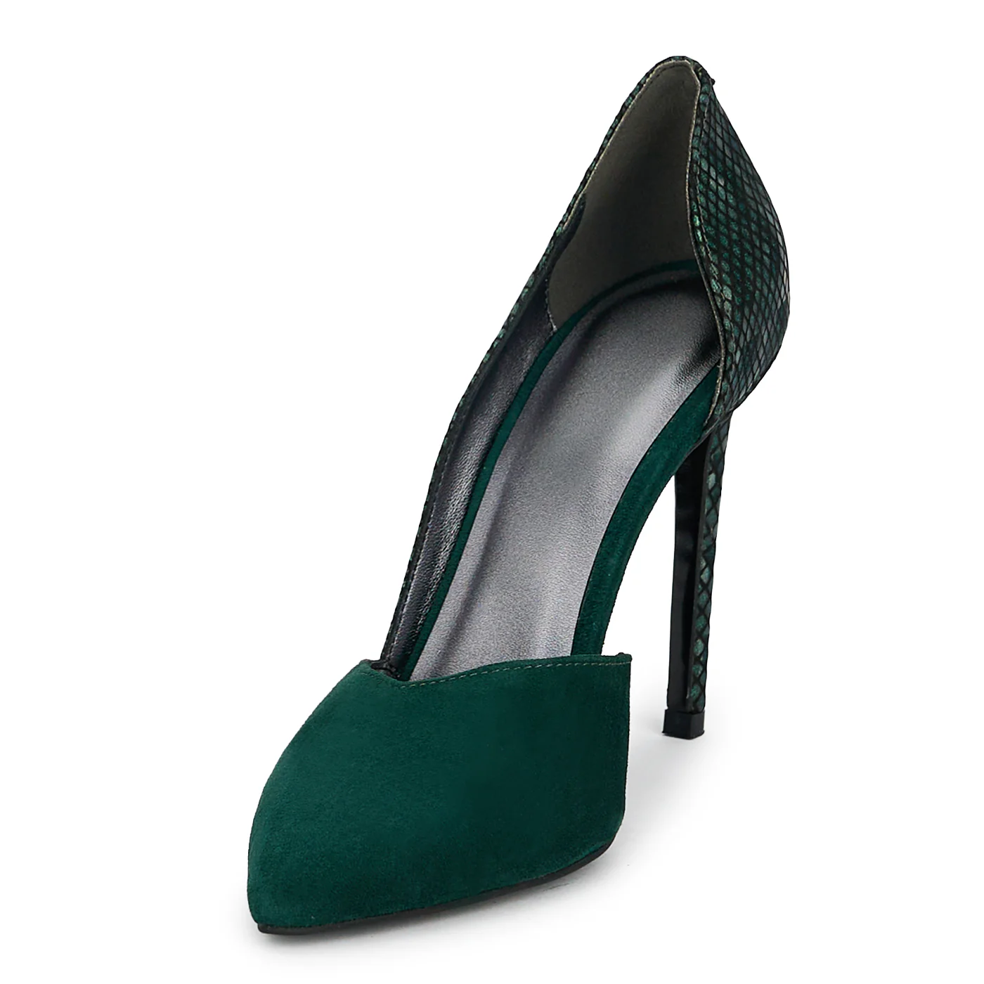 Pantofi dama din piele naturala verde cu toc subtire 10.5 cm 19225 - Image 3