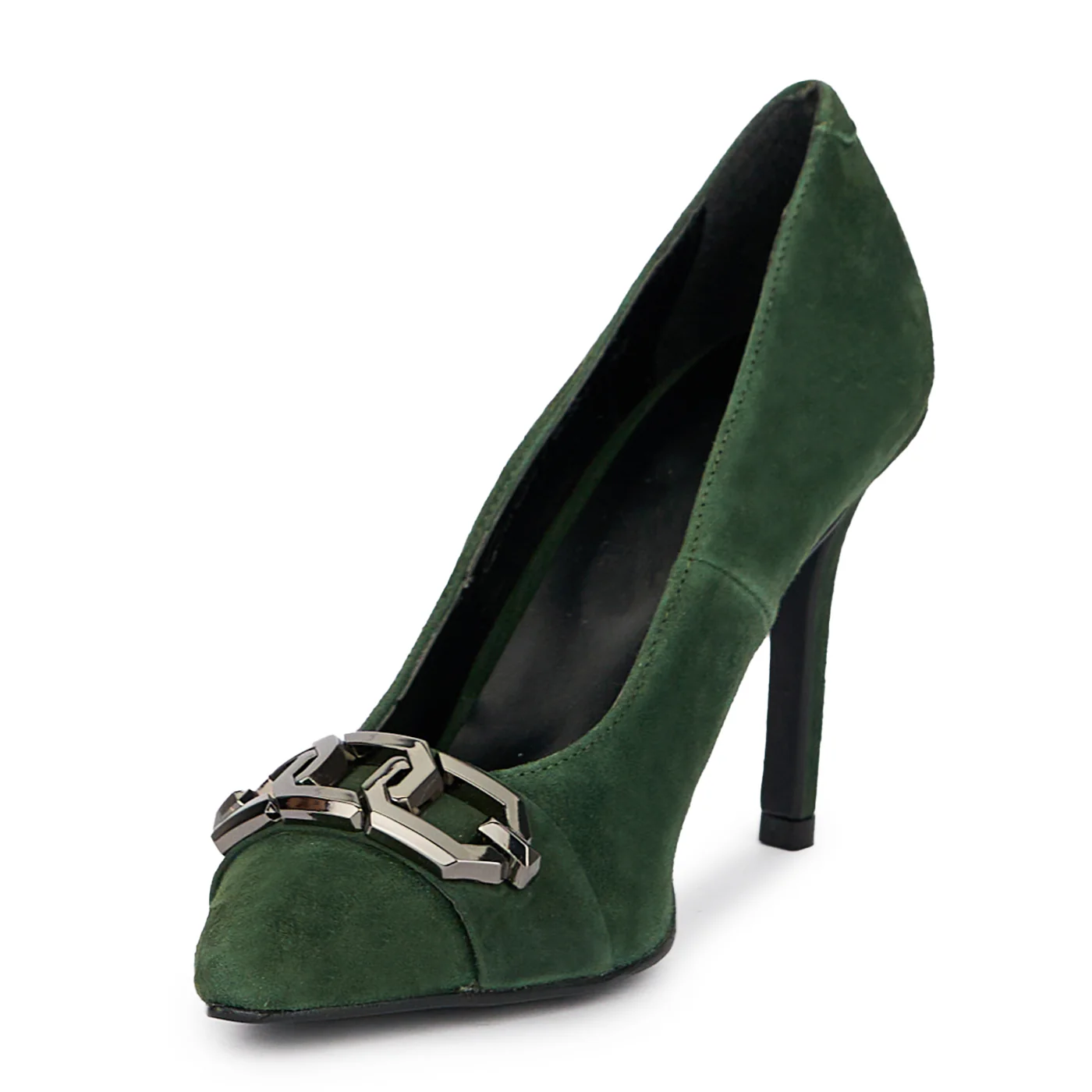 Pantofi dama din piele naturala verde cu toc subtire 10 cm 15321 - Image 3