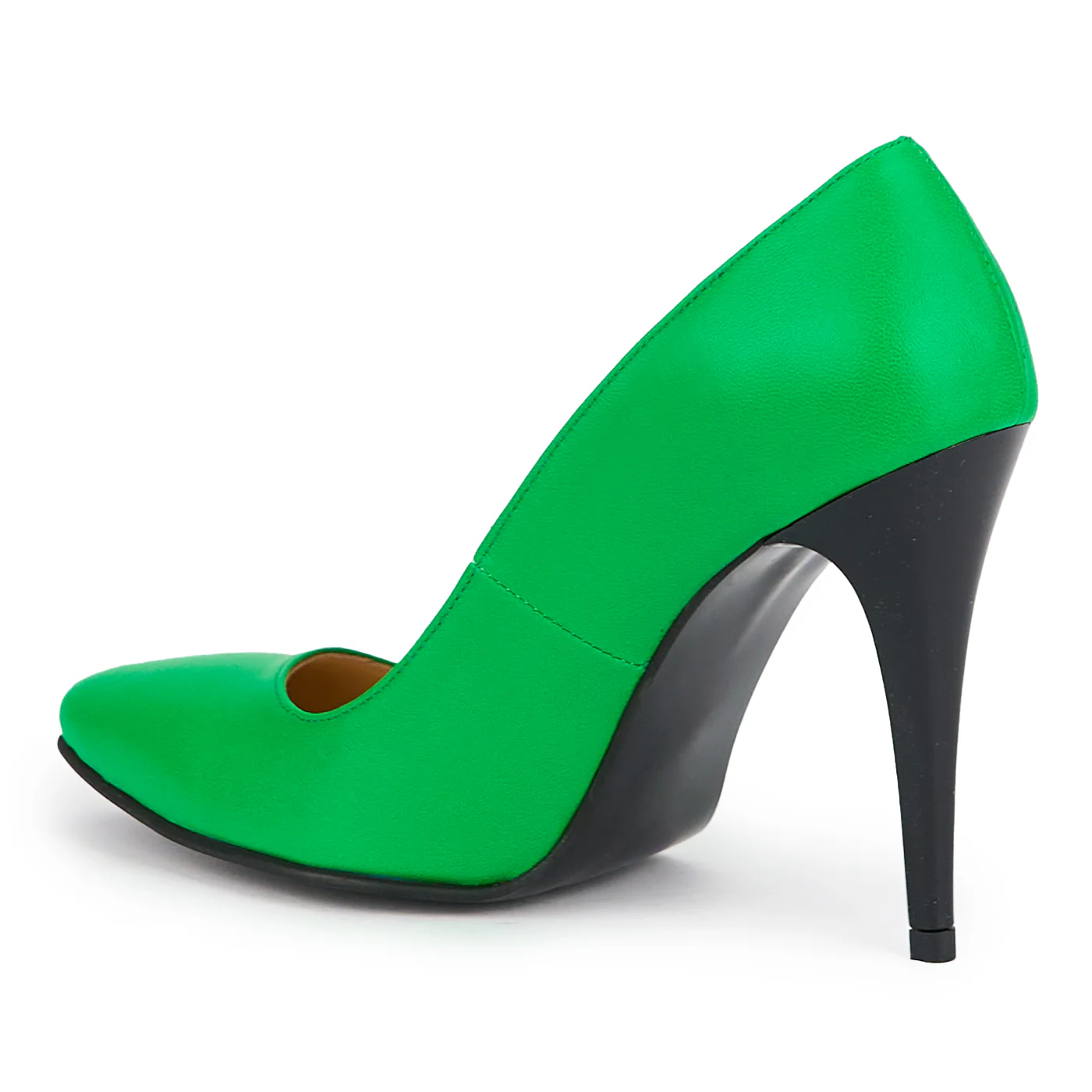 Pantofi dama din piele naturala verde cu toc subtire 11 cm 15229 - Image 2