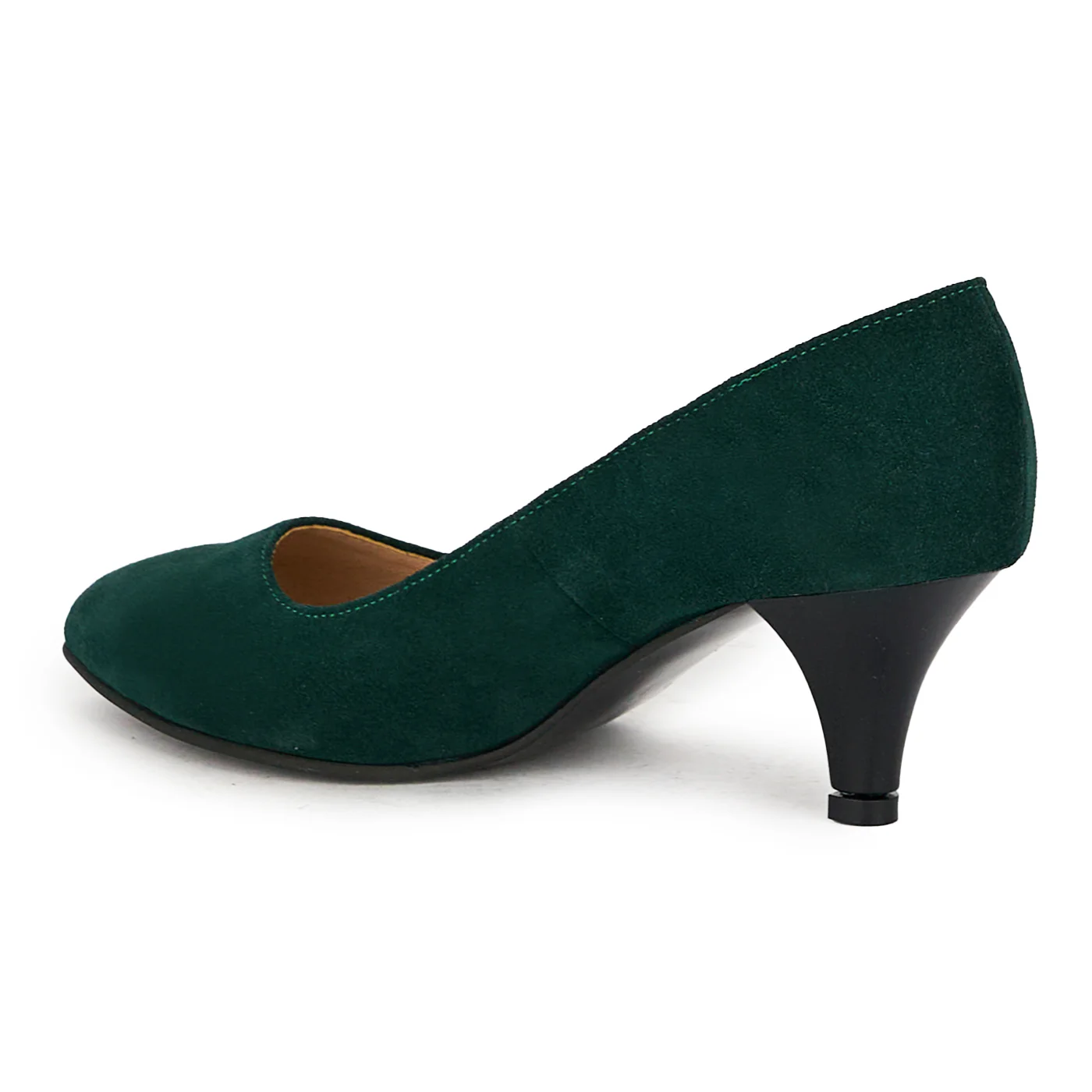 Pantofi dama din piele naturala verde cu toc subtire 17584 - Image 2