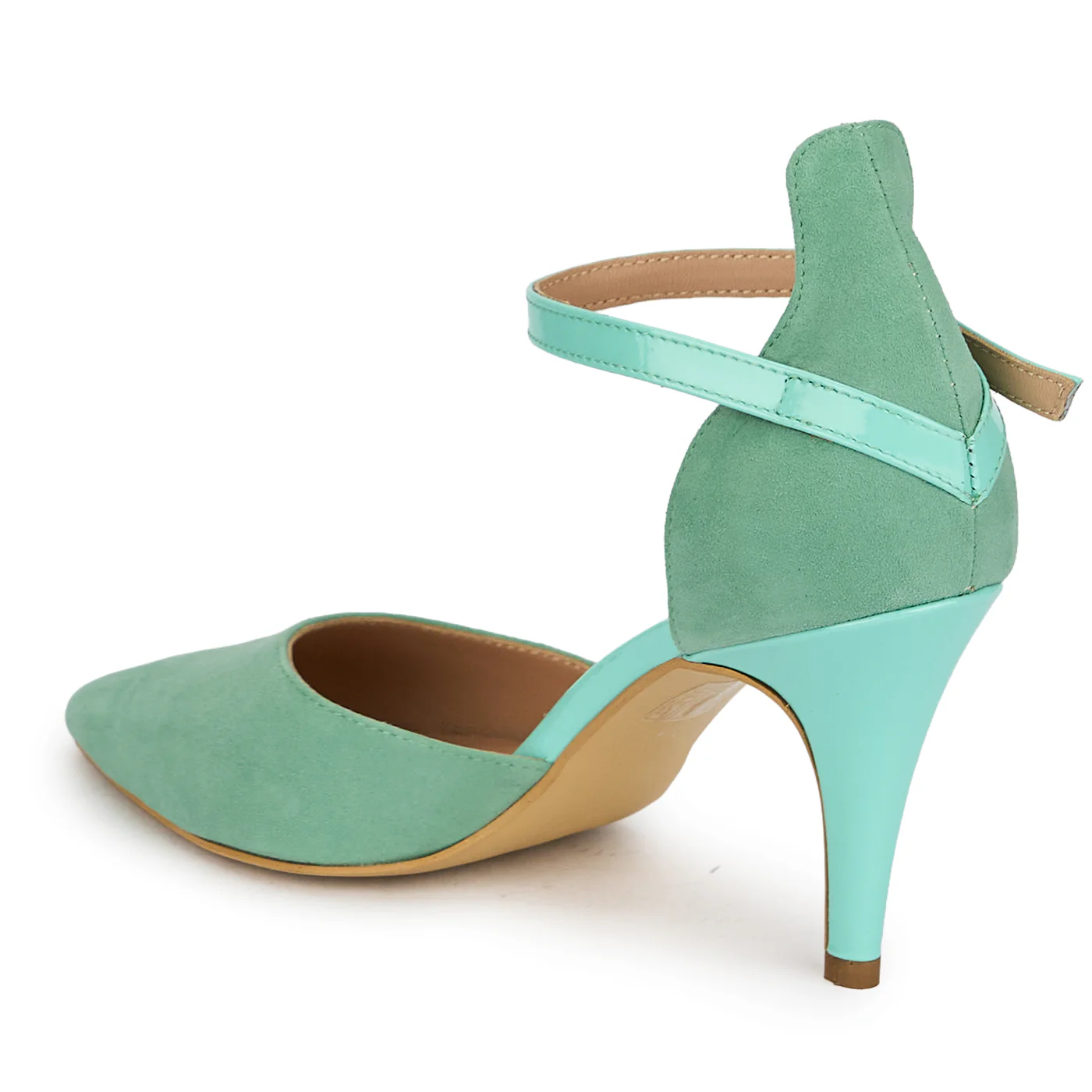 Pantofi dama din piele naturala verde cu toc subtire 8.5 cm 19832 - Image 2