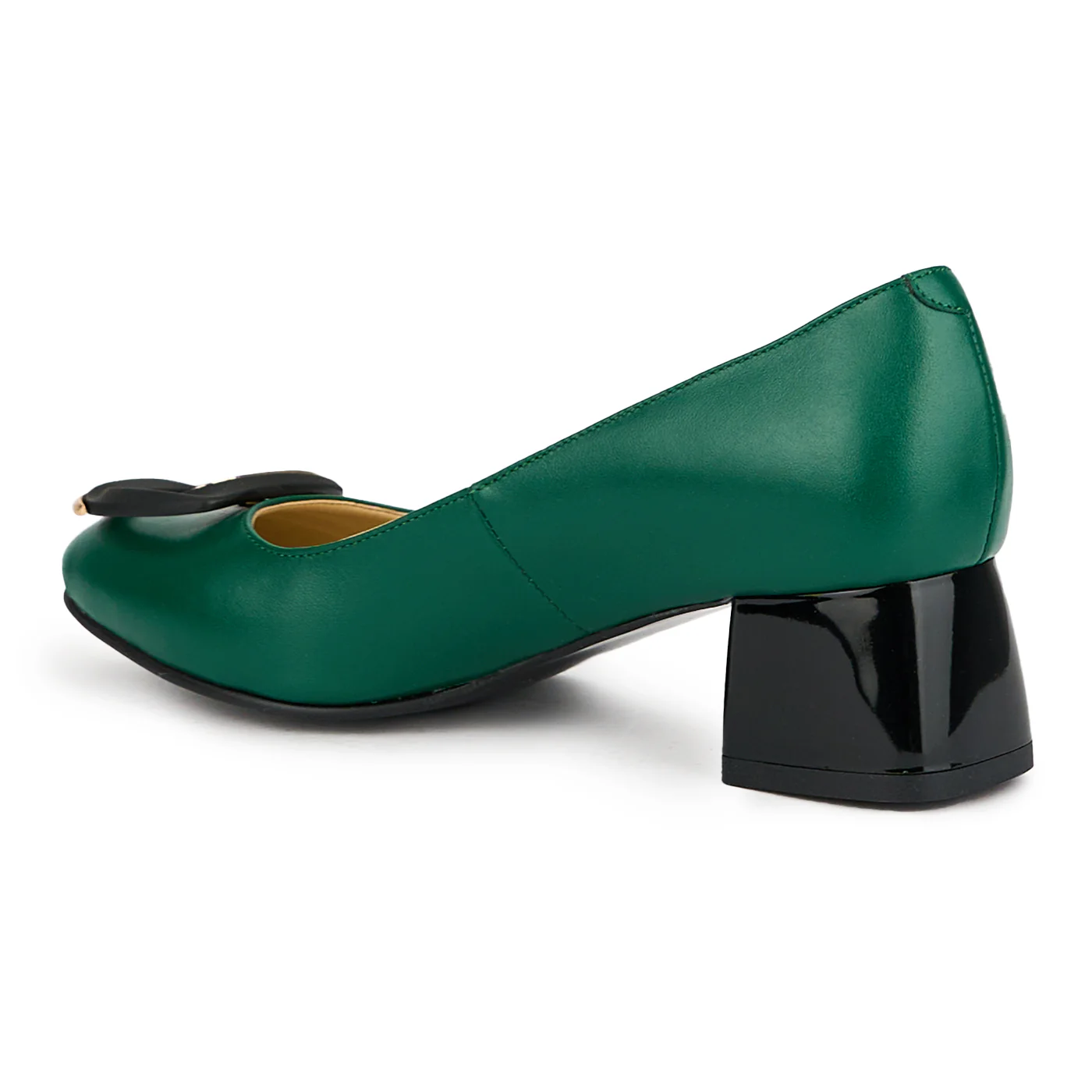 Pantofi dama din piele naturala verde toc gros 6 cm 15096 - Image 2