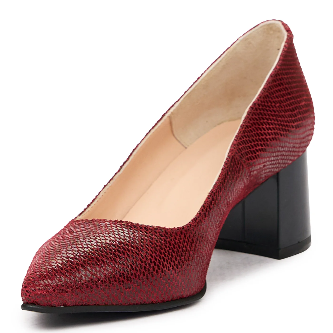 Pantofi dama din piele naturala visinie 9414 - Image 4