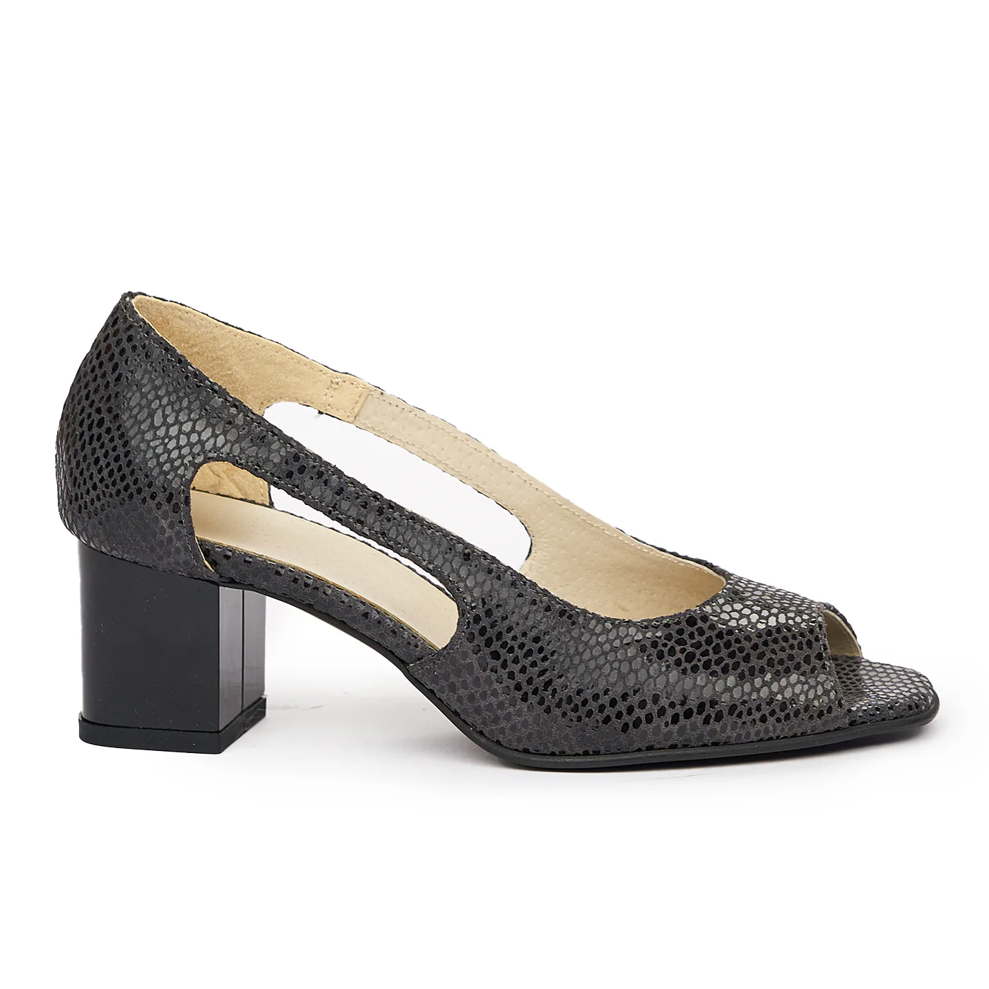 Pantofi dama din piele neagra 9356