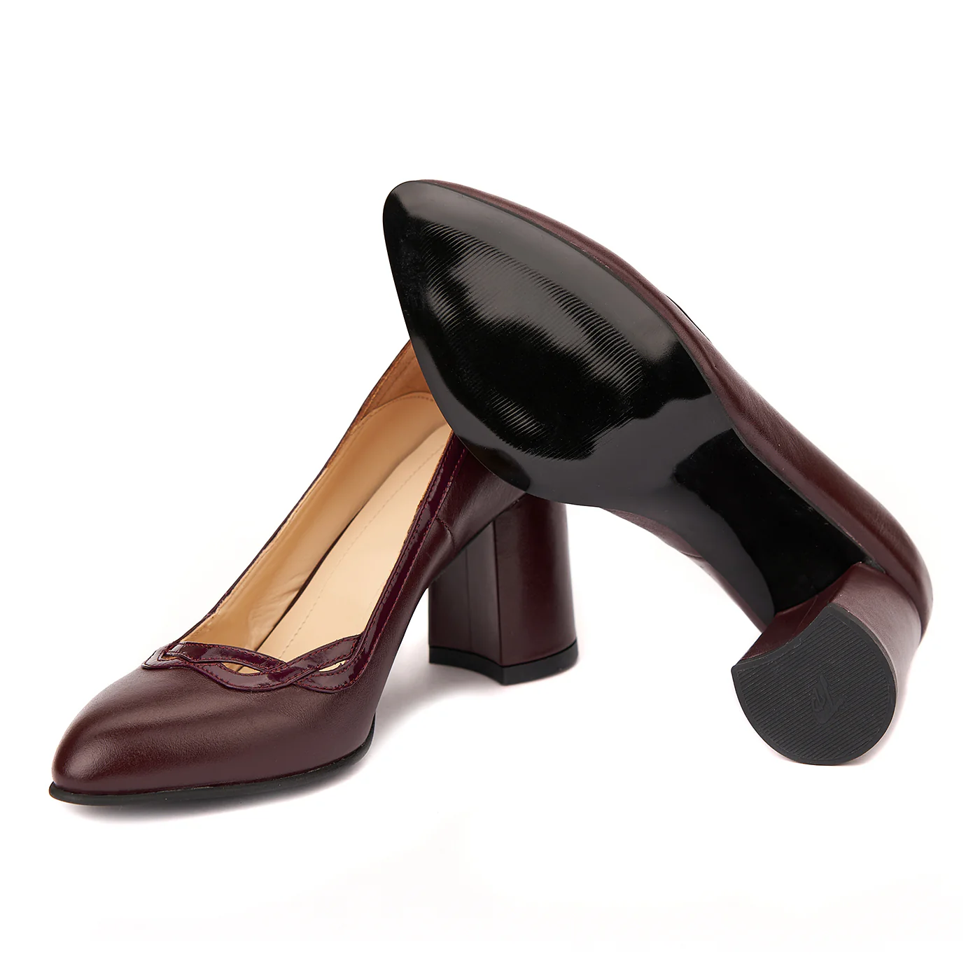 Pantofi Dama Eleganti cu Toc Gros 8 Cm din Piele Naturala 4257 - Image 3