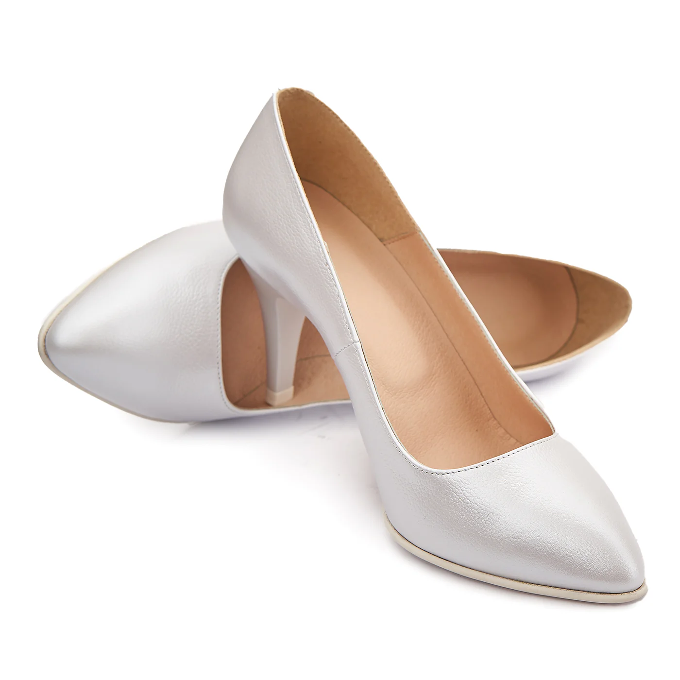 Pantofi dama eleganti din piele naturala alba 4122 - Image 4