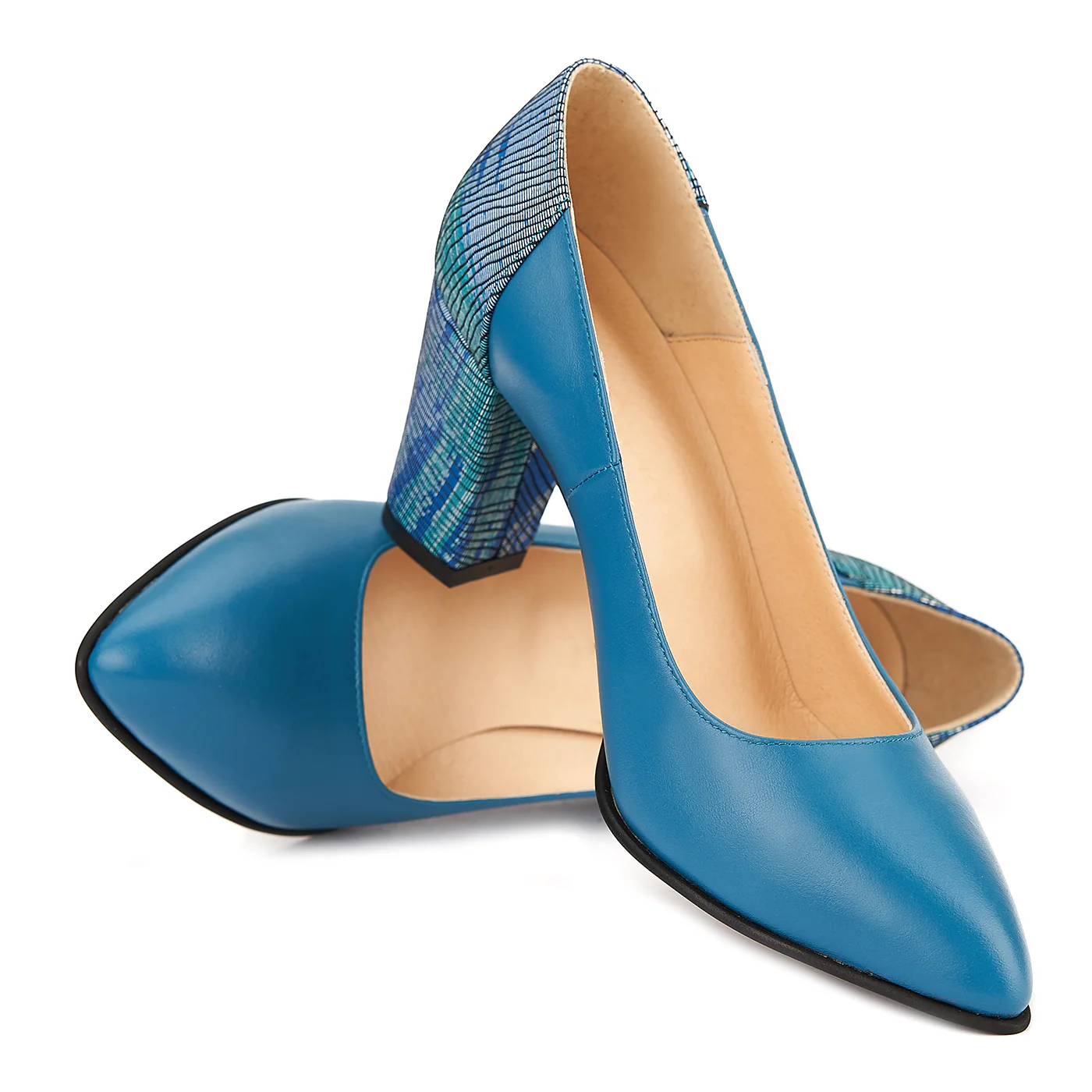 Pantofi dama eleganti din piele naturala albastra 4120 - Image 4