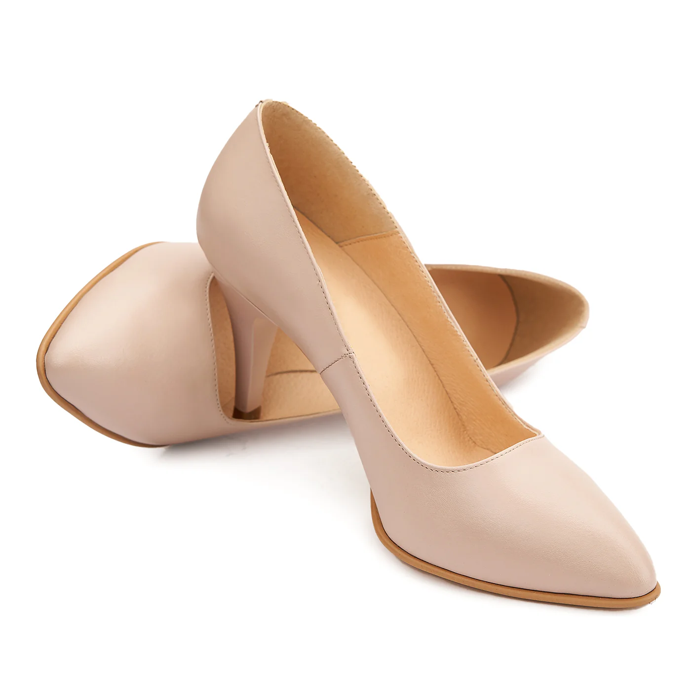 Pantofi dama eleganti din piele naturala bej 4082 - Image 4