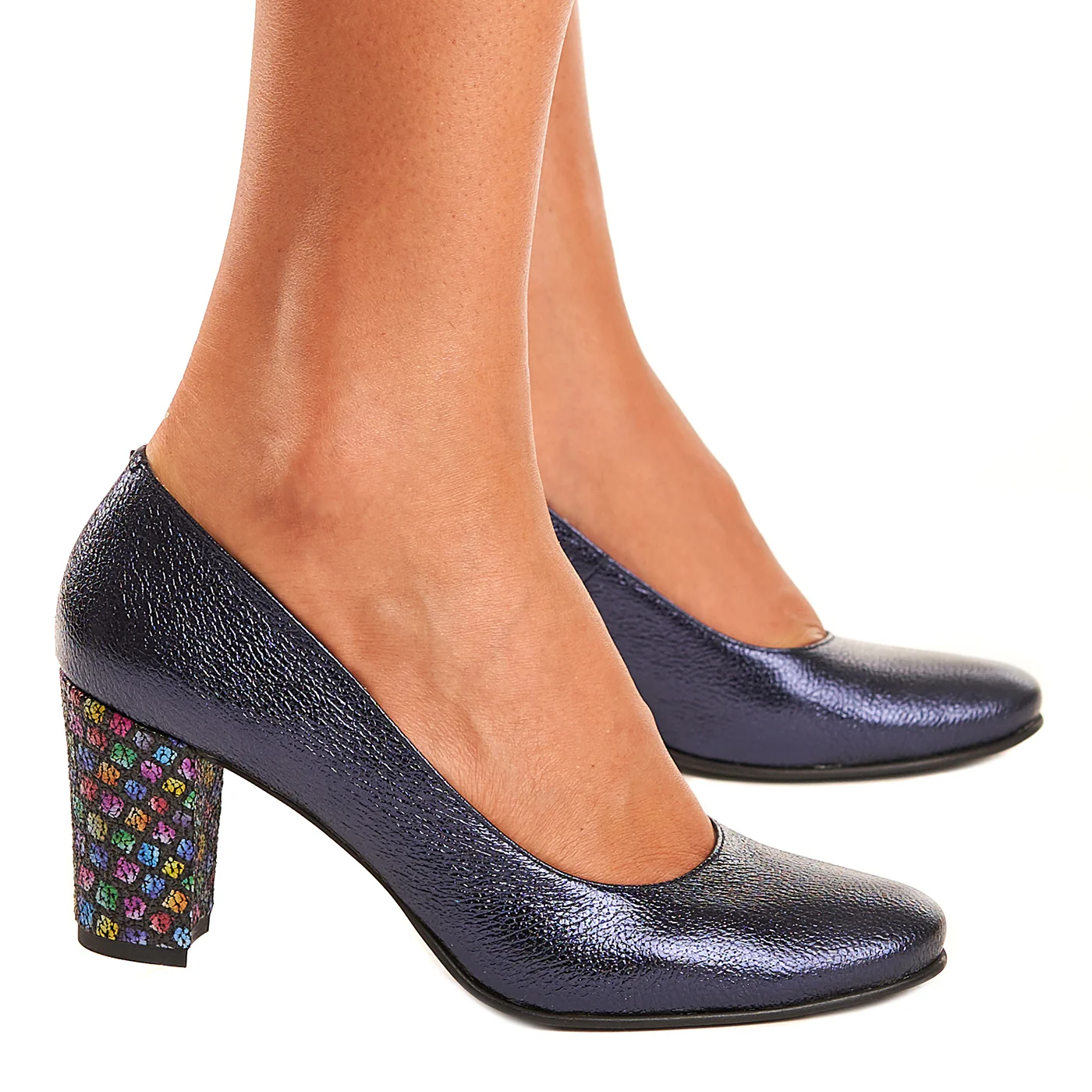 Pantofi dama eleganti din piele naturala bleumarin 4091 - Image 2