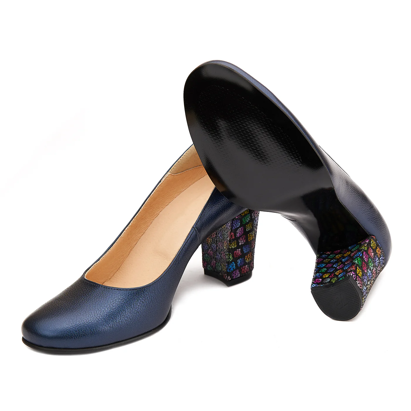 Pantofi dama eleganti din piele naturala bleumarin 4091 - Image 5