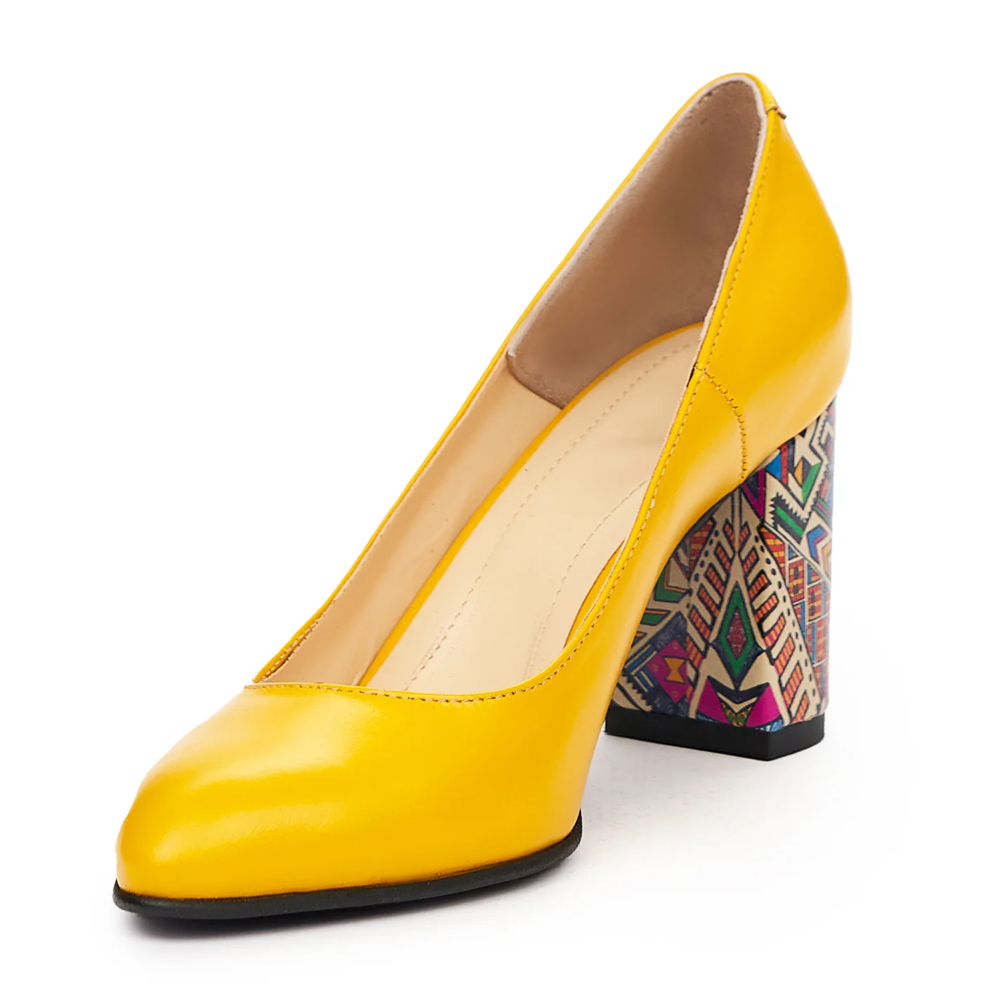 Pantofi dama eleganti din piele naturala galbena 9392 - Image 4