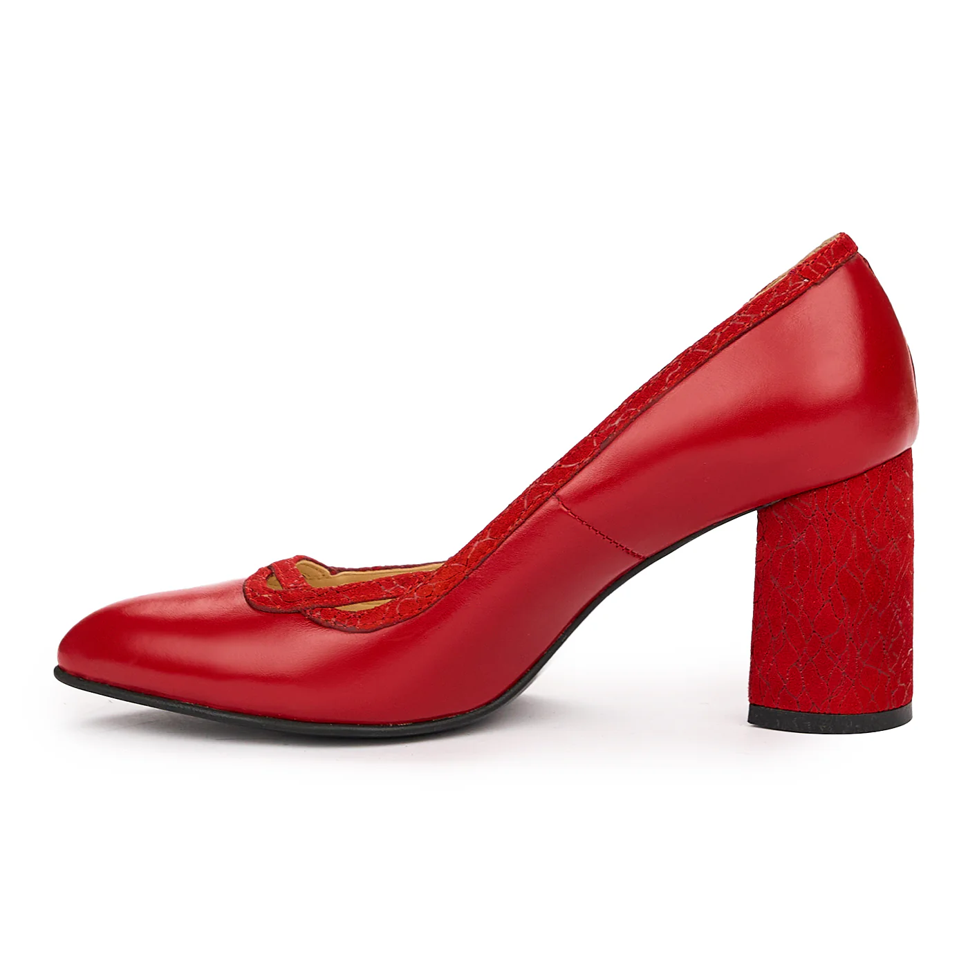Pantofi dama eleganti din piele naturala rosie 9221 - Image 3