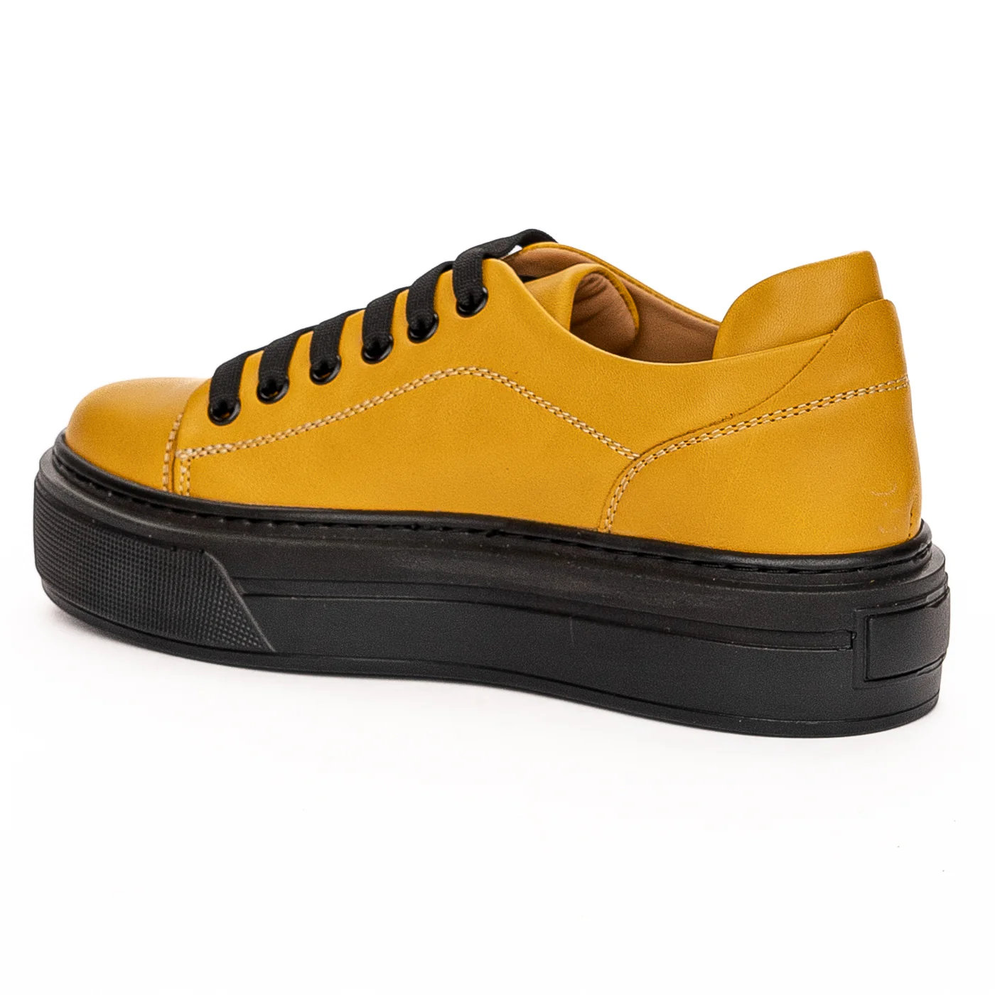 Pantofi Dama Galbeni Piele Naturala Casual cu Talpa 4 Cm 8486 - Image 2