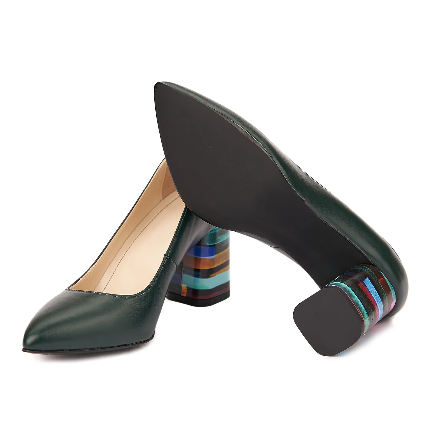 Pantofi Dama Piele cu Toc Gros 7 Cm 4437 - Image 3