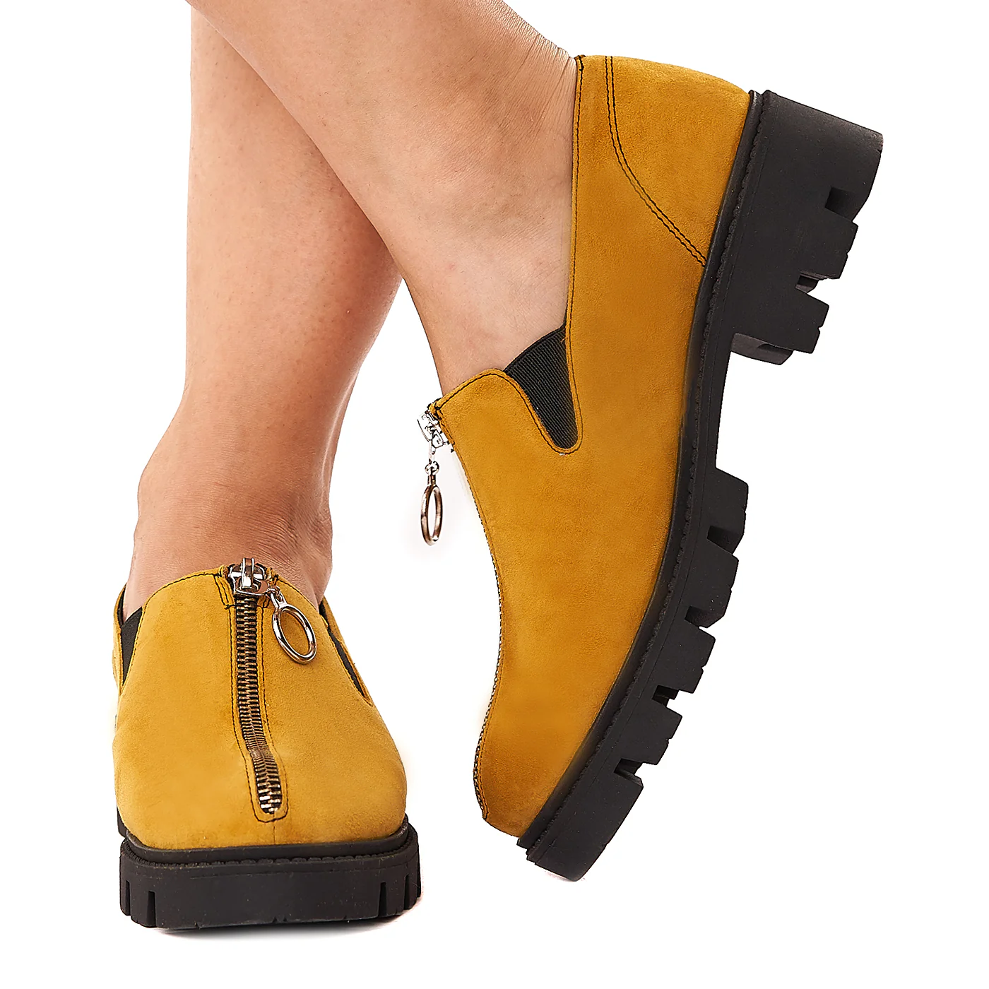 Pantofi dama piele mustar fara siret 1578 - Image 3