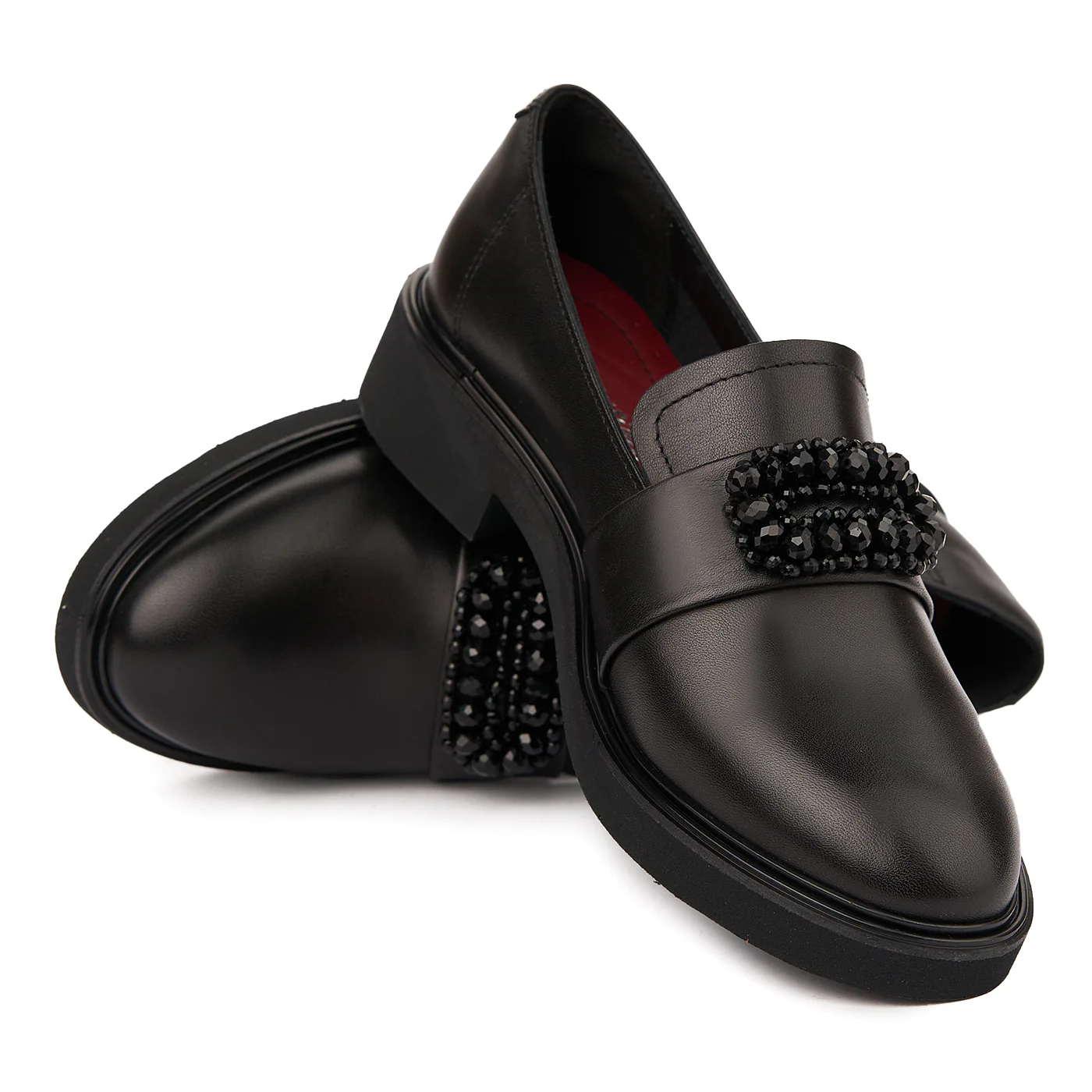Pantofi Dama Din Piele Naturala Neagra Fara Siret  1755 - Image 4