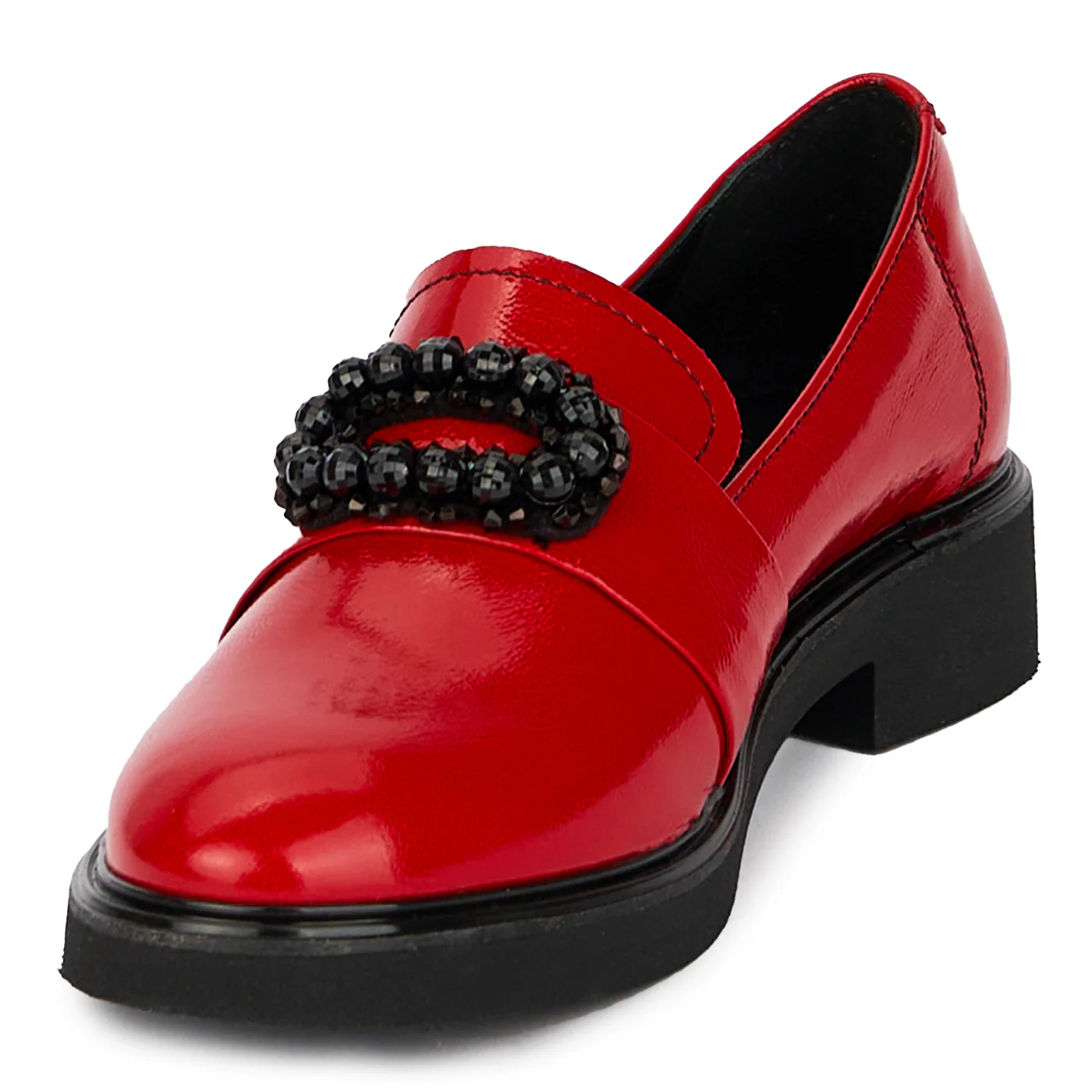 Pantofi Dama Din Piele Naturala Rosie Fara Siret 1756 - Image 3