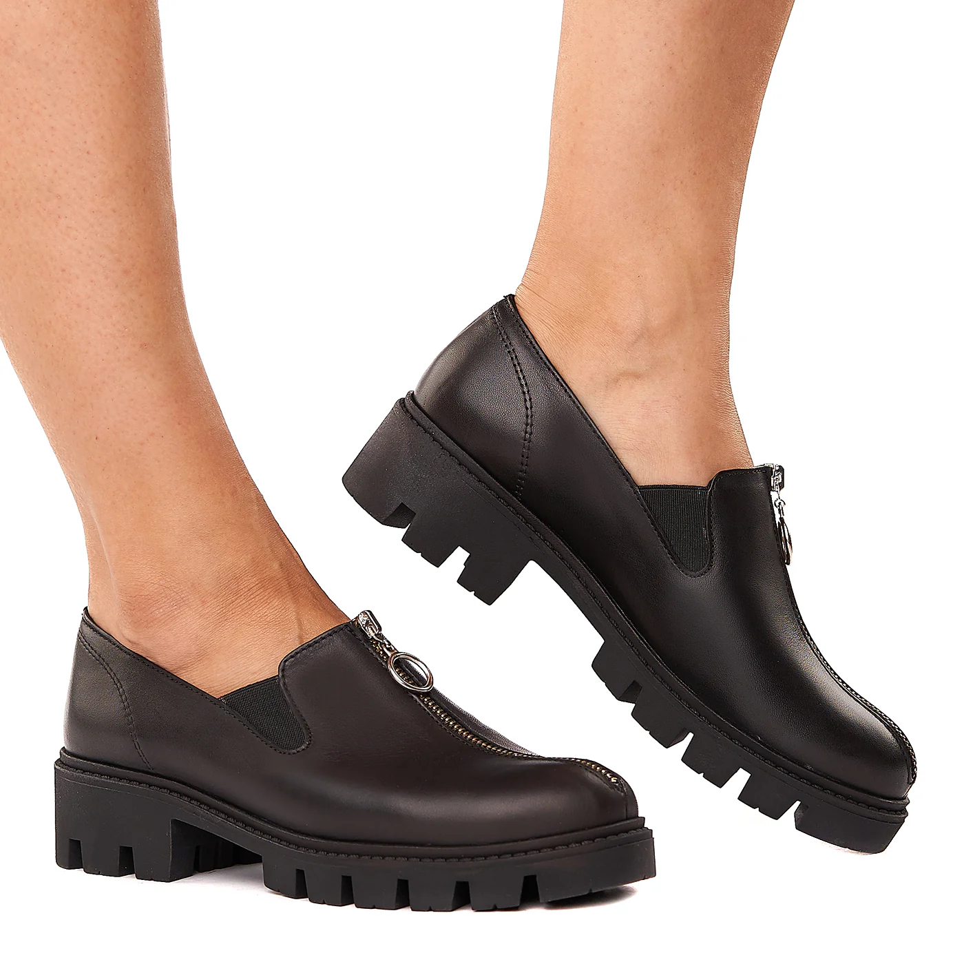 Pantofi dama piele neagra fara siret 1583 - Image 2
