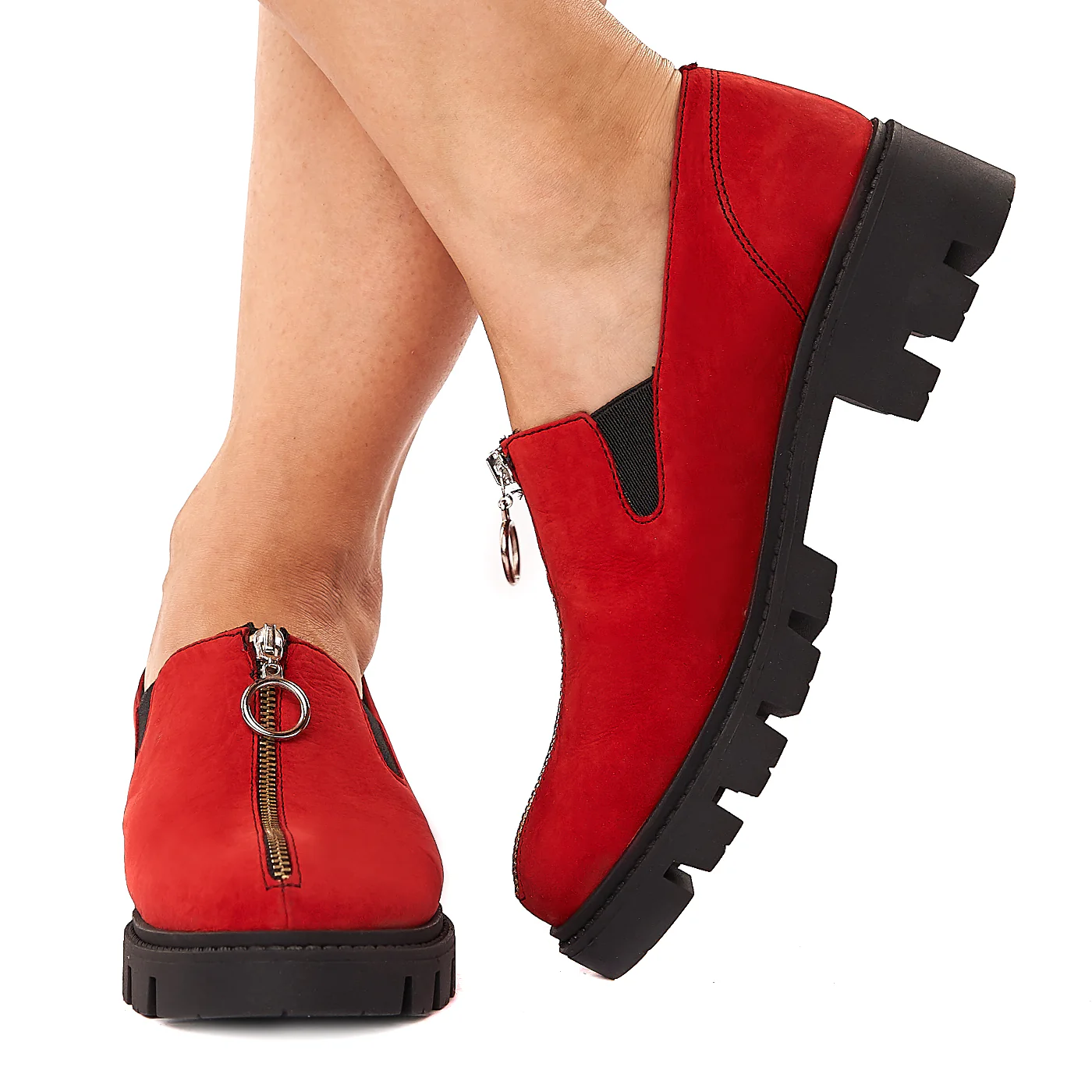 Pantofi dama piele rosie fara siret 1579 - Image 3