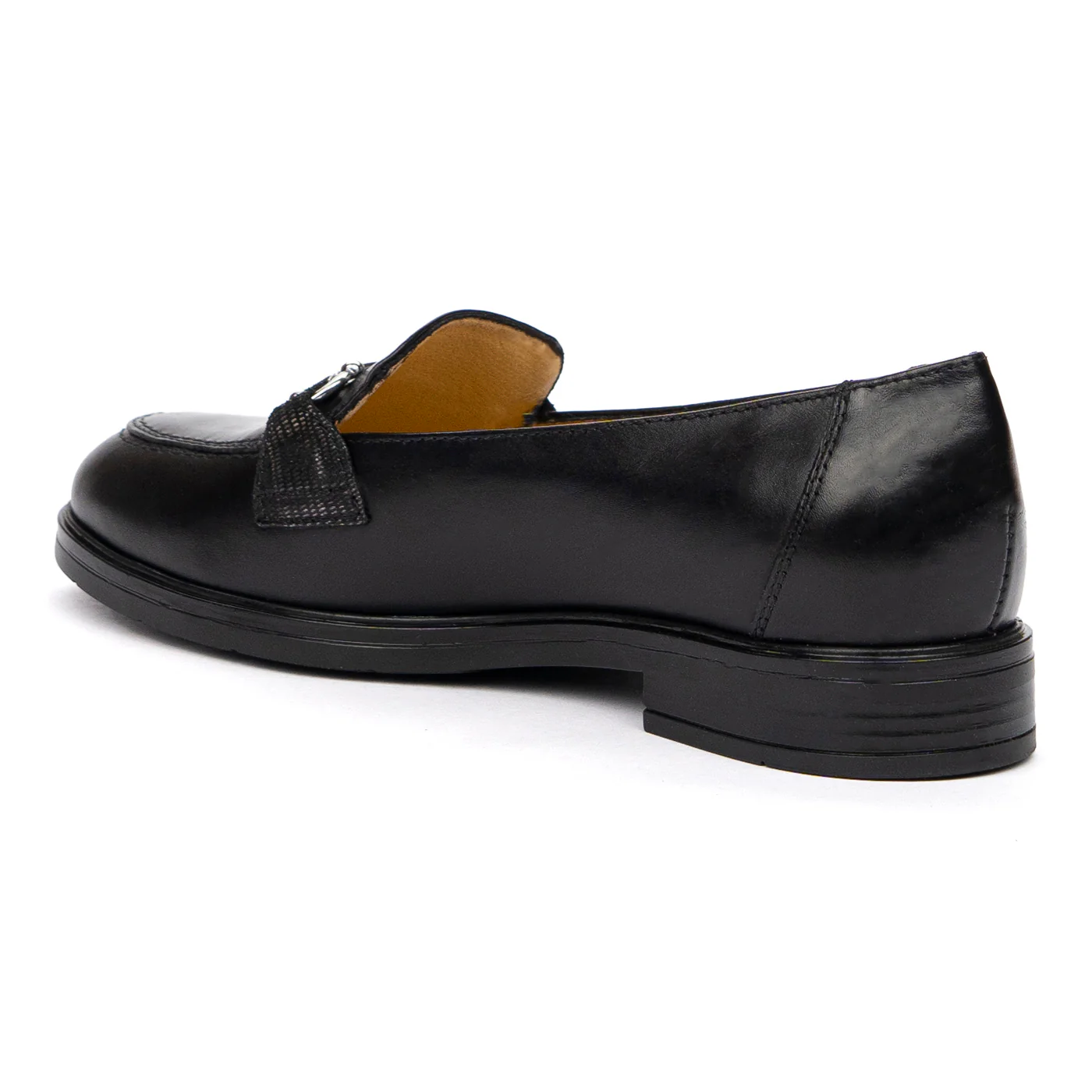 Pantofi Dama Toc 2.5 Cm din Piele Naturala Neagra 8537 - Image 3